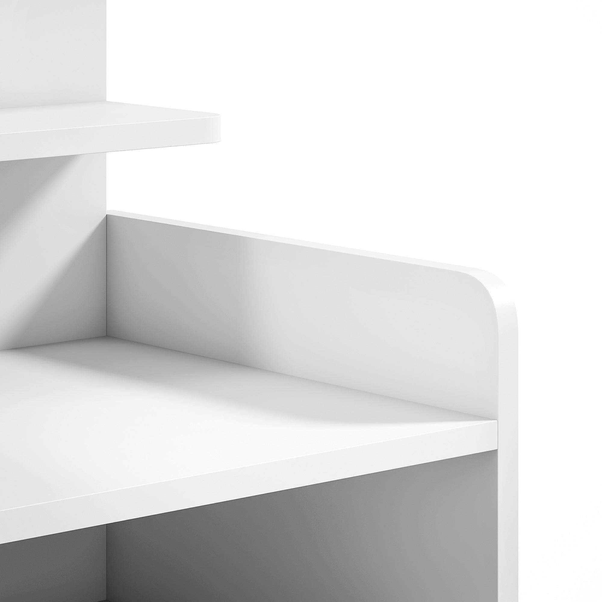 HOMCOM Bedside Cabinet, Bedside Table with Drawer and Shelf for Living Room, White