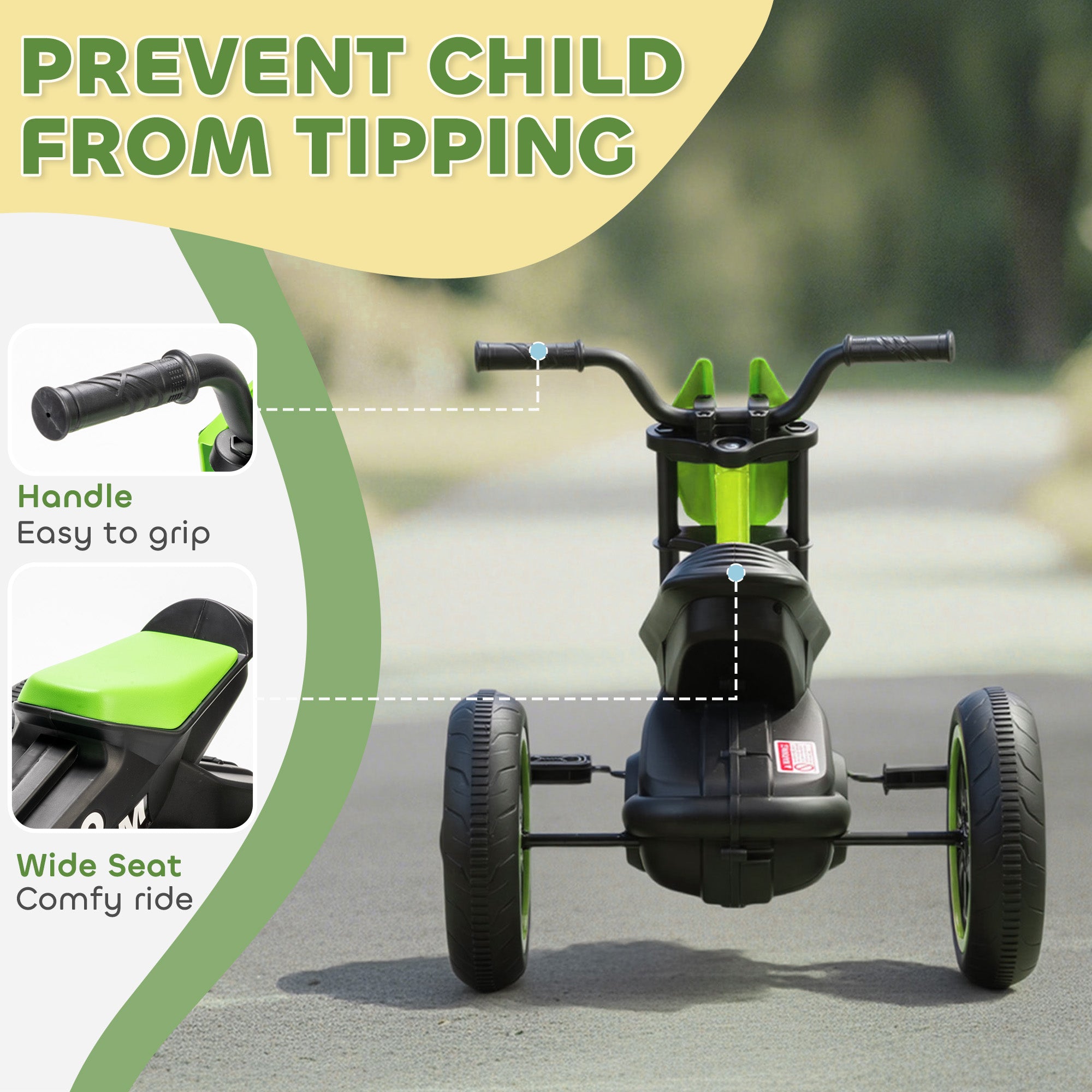 AIYAPLAY Kids Tricycle Baby Trike, Kids Trike with Pedal, 3 Wheel Toddler Balance Bike for Indoor Outdoor Use, Green