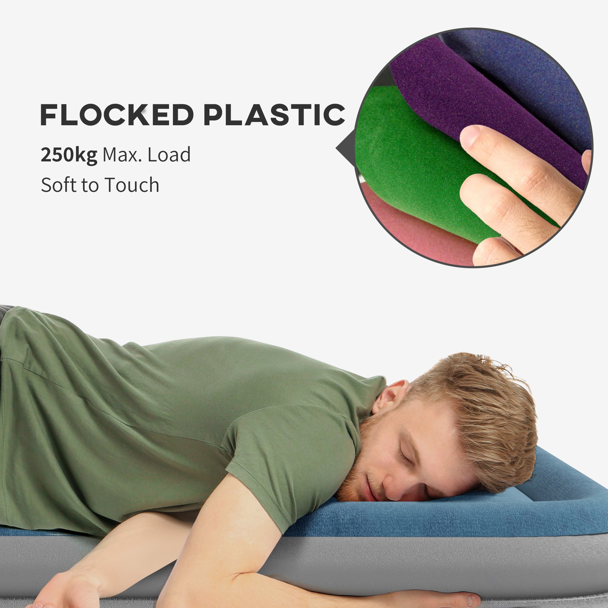 Outsunny King-Size Inflatable Mattress, with Built-In Electric Pump and Bag - North Peak Garden Furniture