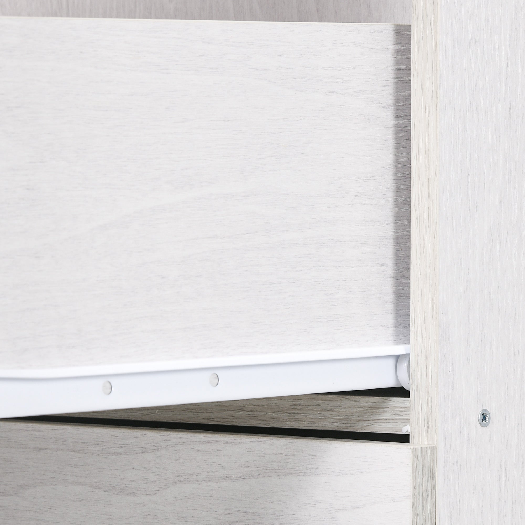 HOMCOM Four-Drawer Lockable Filing Cabinet - White Wood Effect - North Peak Garden Furniture