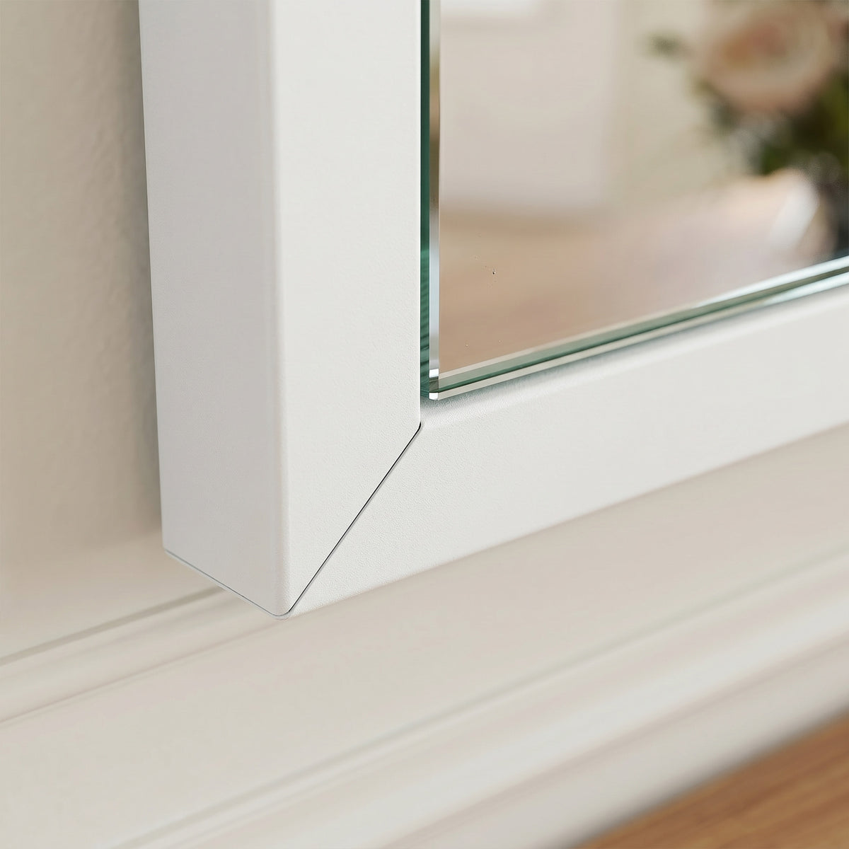 HOMCOM Wall-Mounted Bathroom Mirror, 70 x 50 cm Wall Mirror for Living Room, Bedroom, Hallway, White