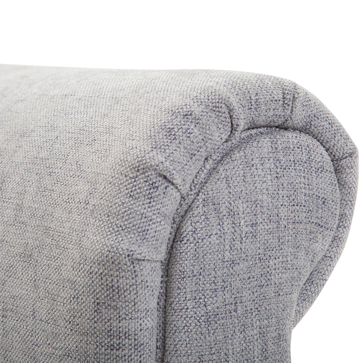 HOMCOM Bed End Side Chaise Lounge Sofa Window Seat Arm Bench Wooden Leg Linen Fabric Cover Light Grey - North Peak Garden Furniture