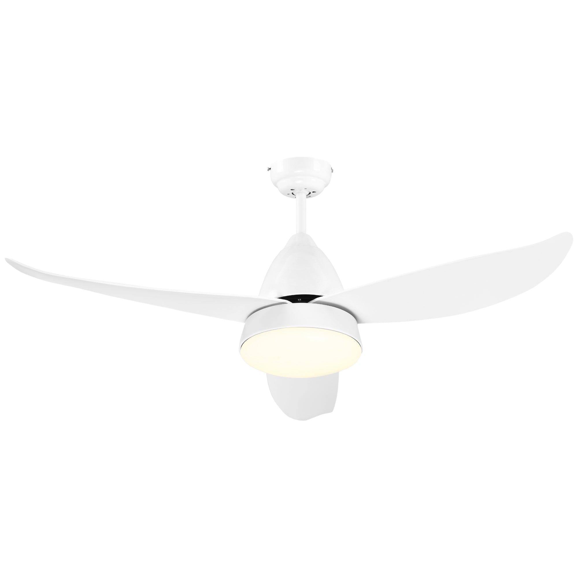 HOMCOM Reversible Ceiling Fan with Light, 3 Blades Indoor Modern Mount White LED Lighting Fan with Remote Controller, for Bedroom, Living Room, White - North Peak Garden Furniture