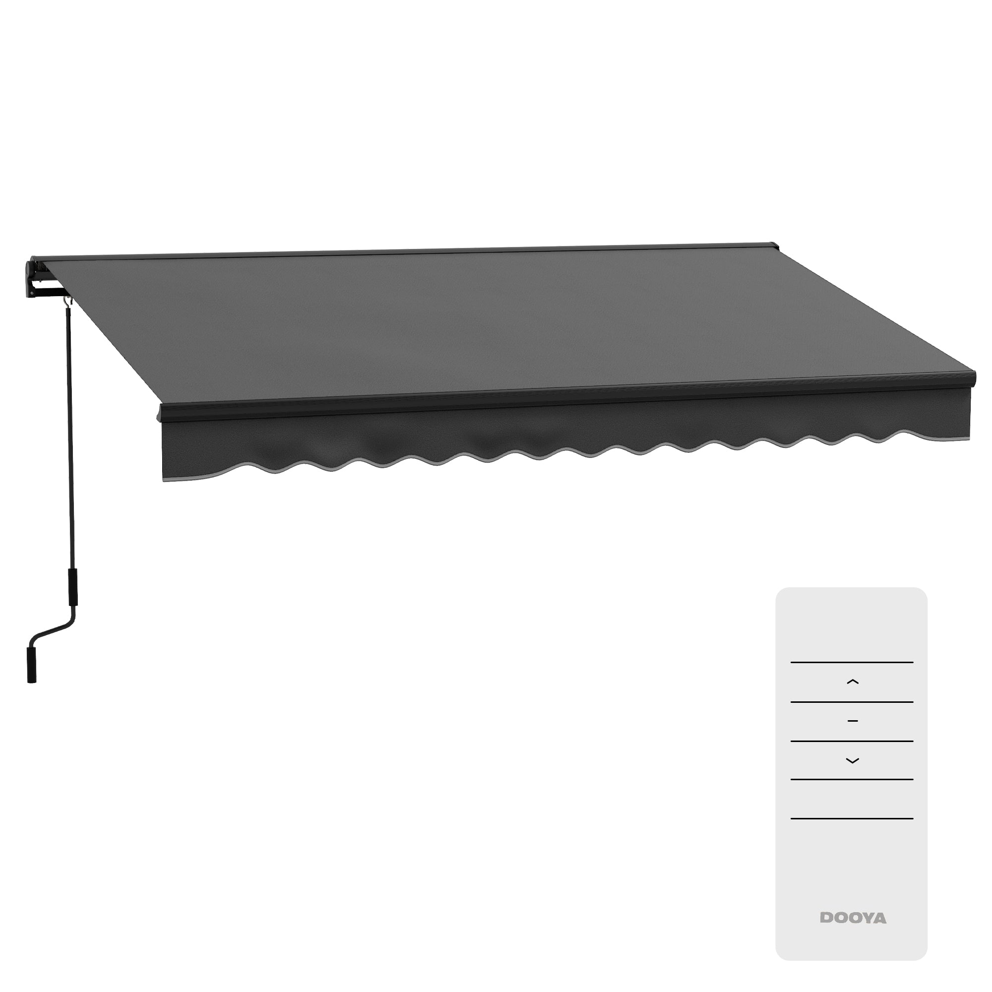 Outsunny 2.5 x 3.5m Aluminium Frame Electric Awning, with Remote - Dark Grey - North Peak Garden Furniture