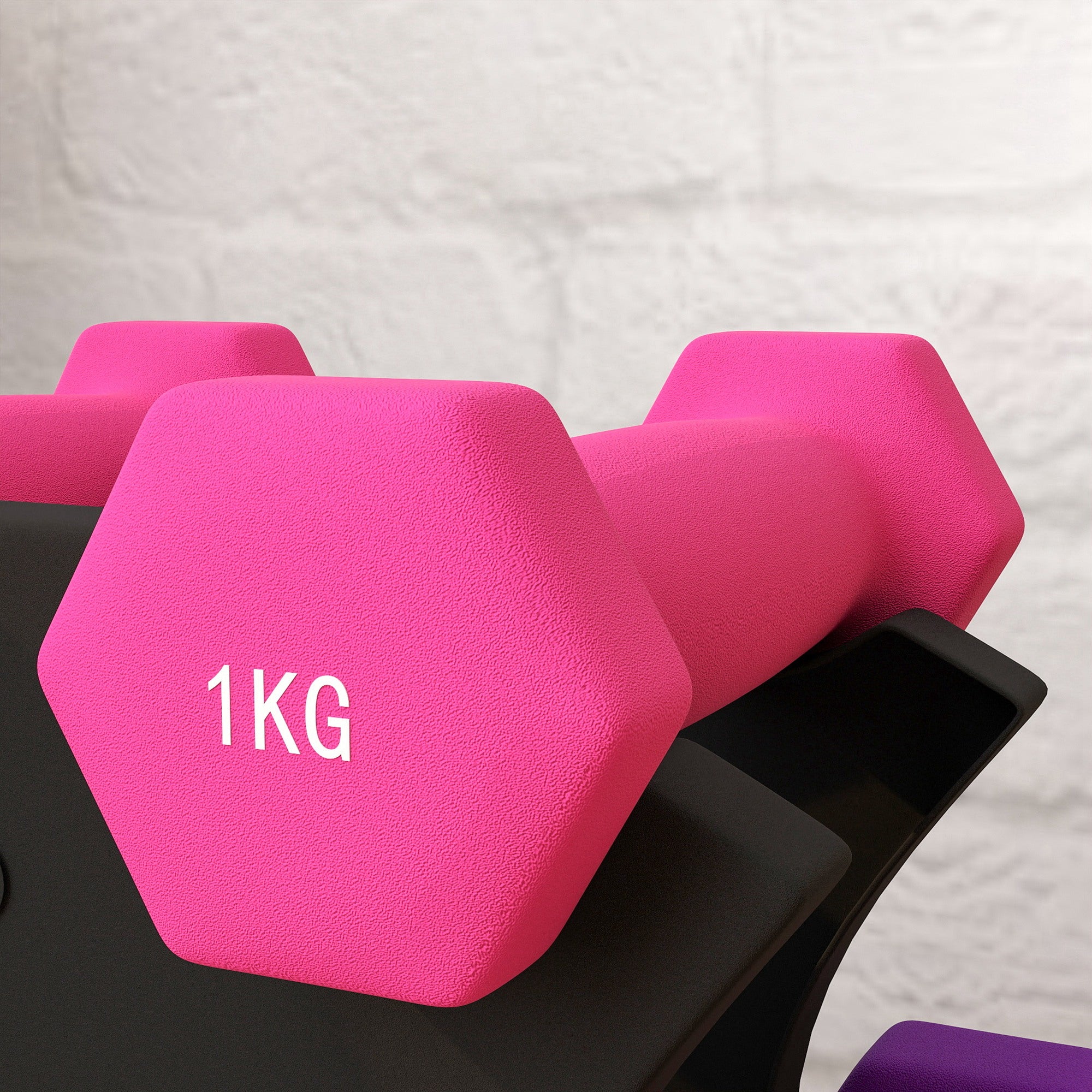 SPORTNOW 2 x 1kg, 2 x 2kg, 2 x 3kg Dumbbells Set with Dumbbell Rack, Hand Weights for Home Gym Training - North Peak Garden Furniture