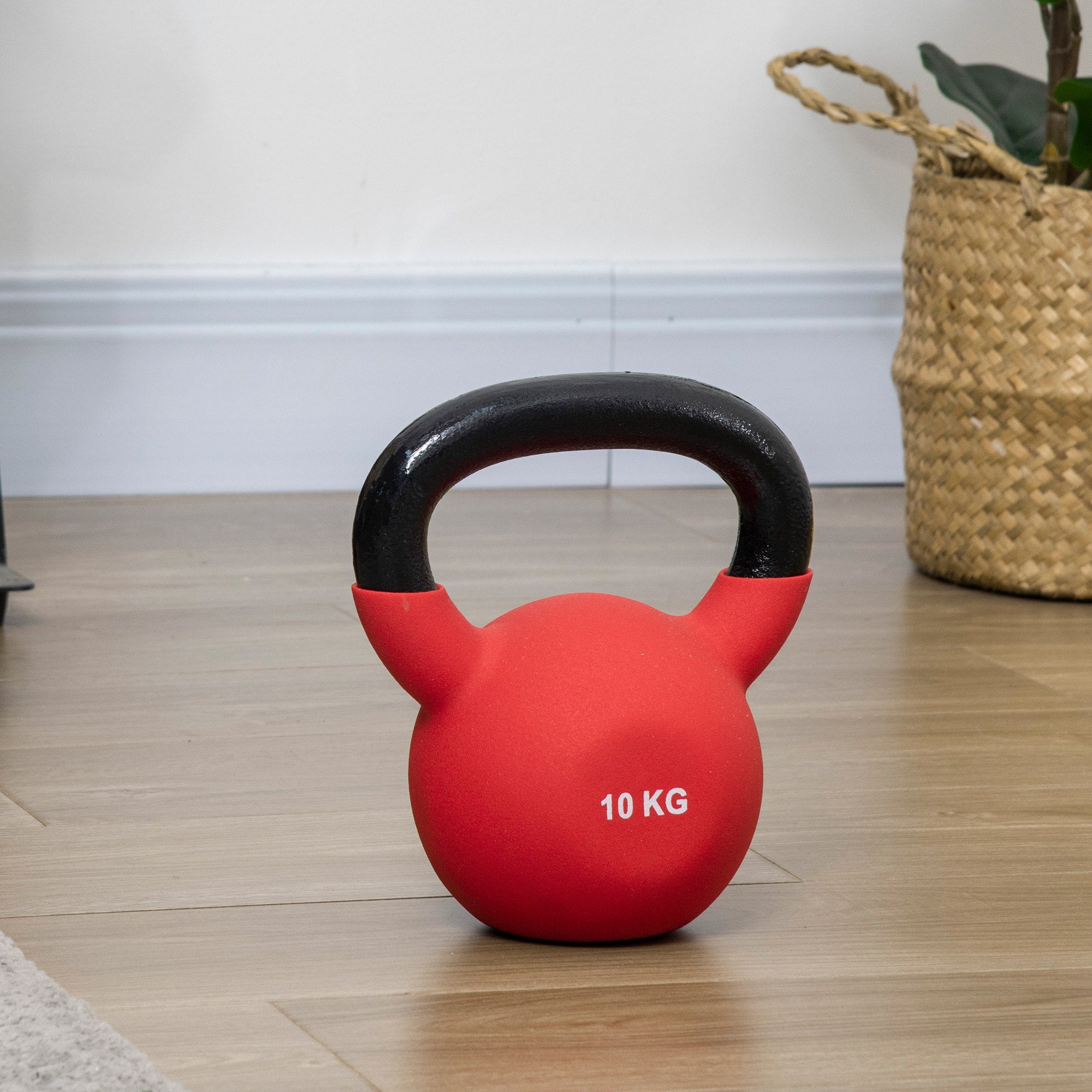 HOMCOM Soft Kettlebell, 10kg Kettle Bell with Non-Slip Handle for Home Gym Weight Lifting and Strength Training, Red - North Peak Garden Furniture