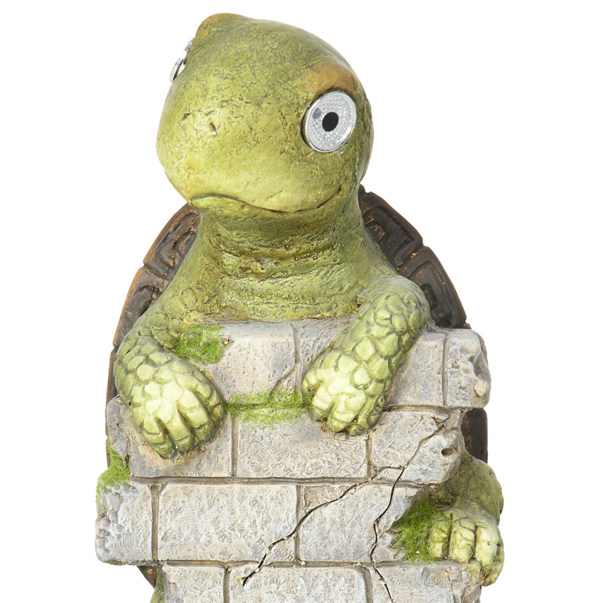 Outsunny Vivid Tortoise Art Sculpture with Solar LED Light, Colourful Garden Statue, Outdoor Ornament Home Decoration for Porch, Deck, Grass - North Peak Garden Furniture