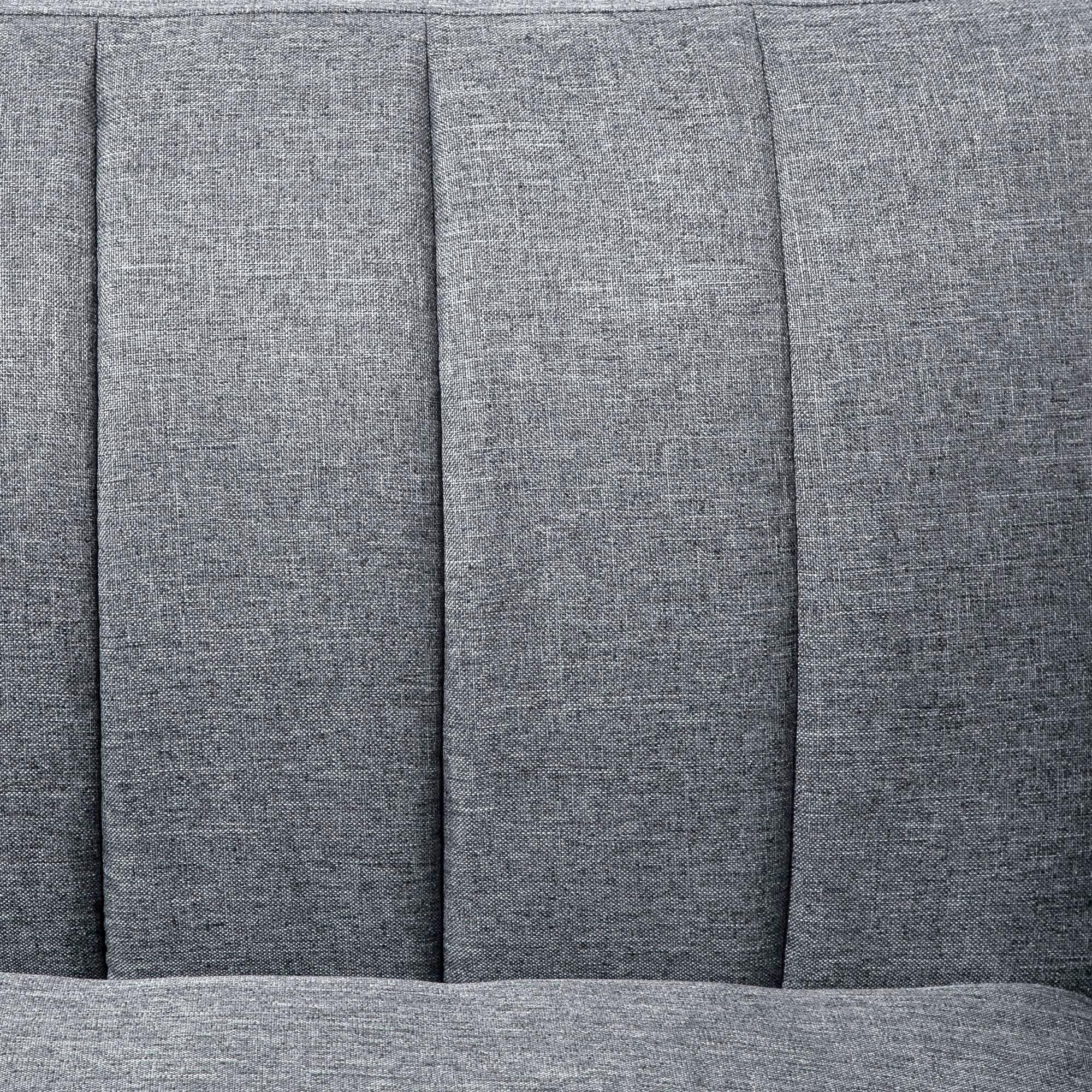 HOMCOM Two Seater Sofa Bed, Convertible Linen Fabric Sofa Couch, Click Clack Sofabed with Adjustable Split Backrest for Living Room, Bedroom, Guest Room, Grey - North Peak Garden Furniture