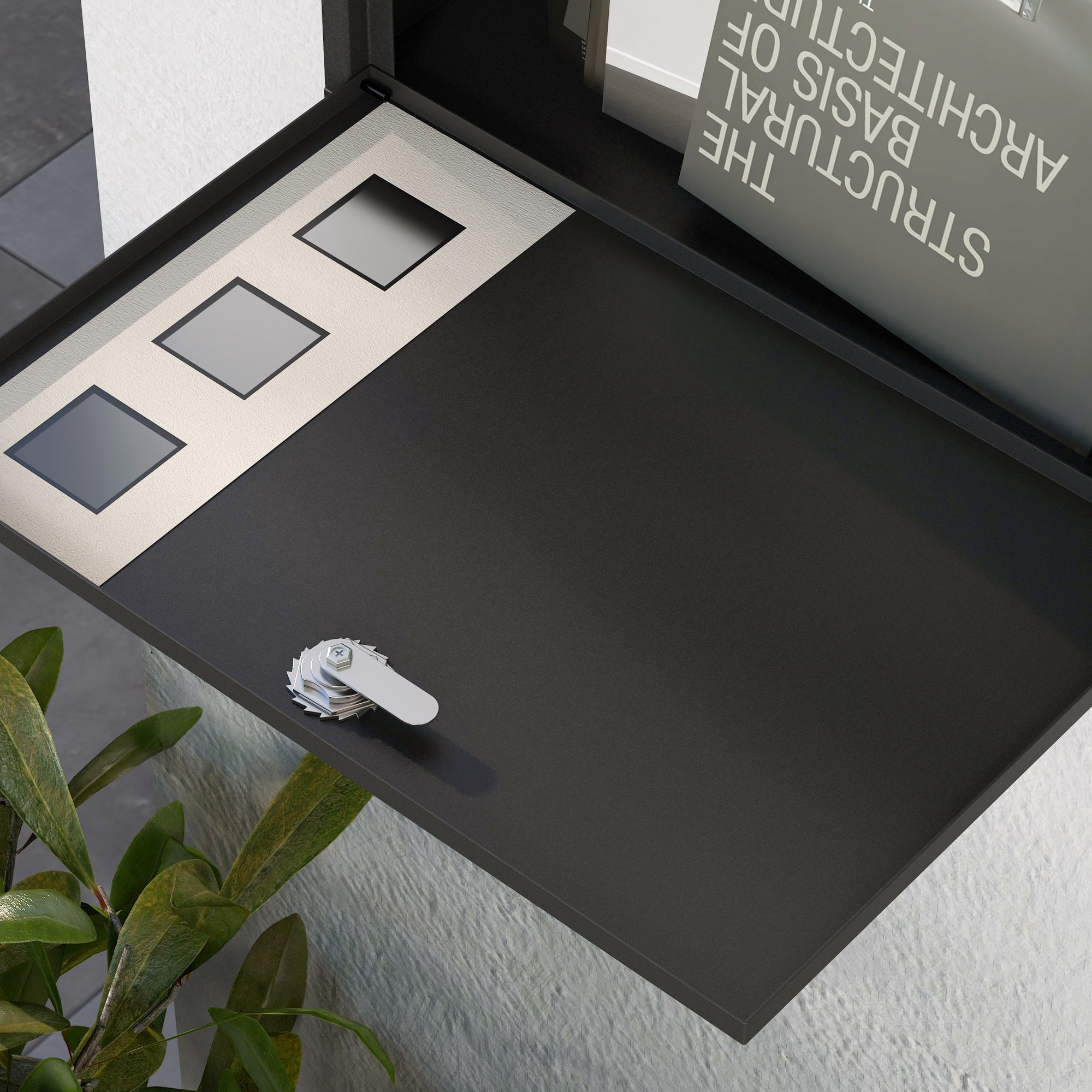 HOMCOM Wall Mounted Letterbox, Weatherproof Post Box, Modern Mailbox with 2 Keys and Viewing Windows, Easy to Install