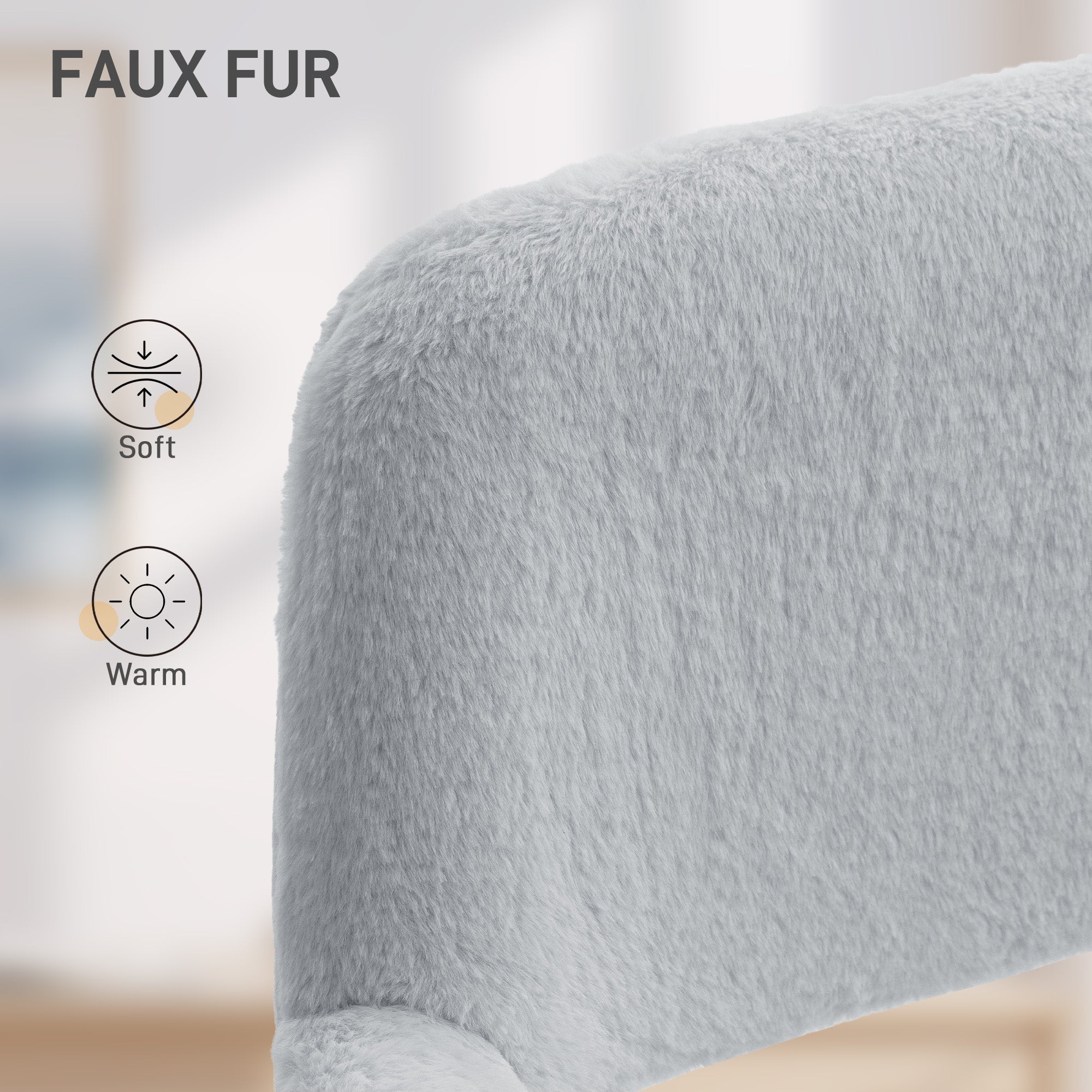 HOMCOM Faux Fur Rabbit Chair - Grey