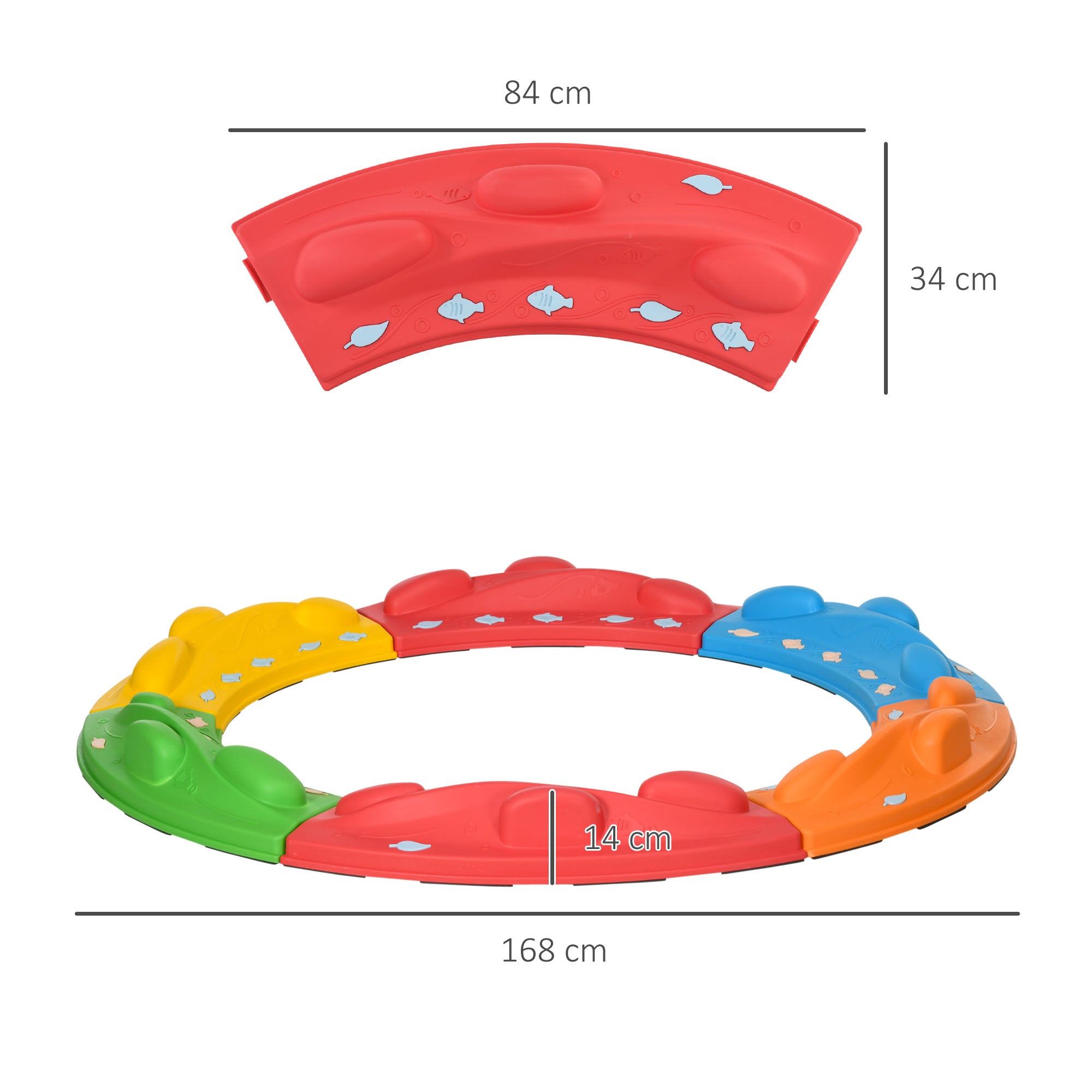 ZONEKIZ Kids Balance Beam, Kids 6 Pieces Stepping Stones Obstacle Course, for Ages 3-8 Years - Multicoloured - North Peak Garden Furniture
