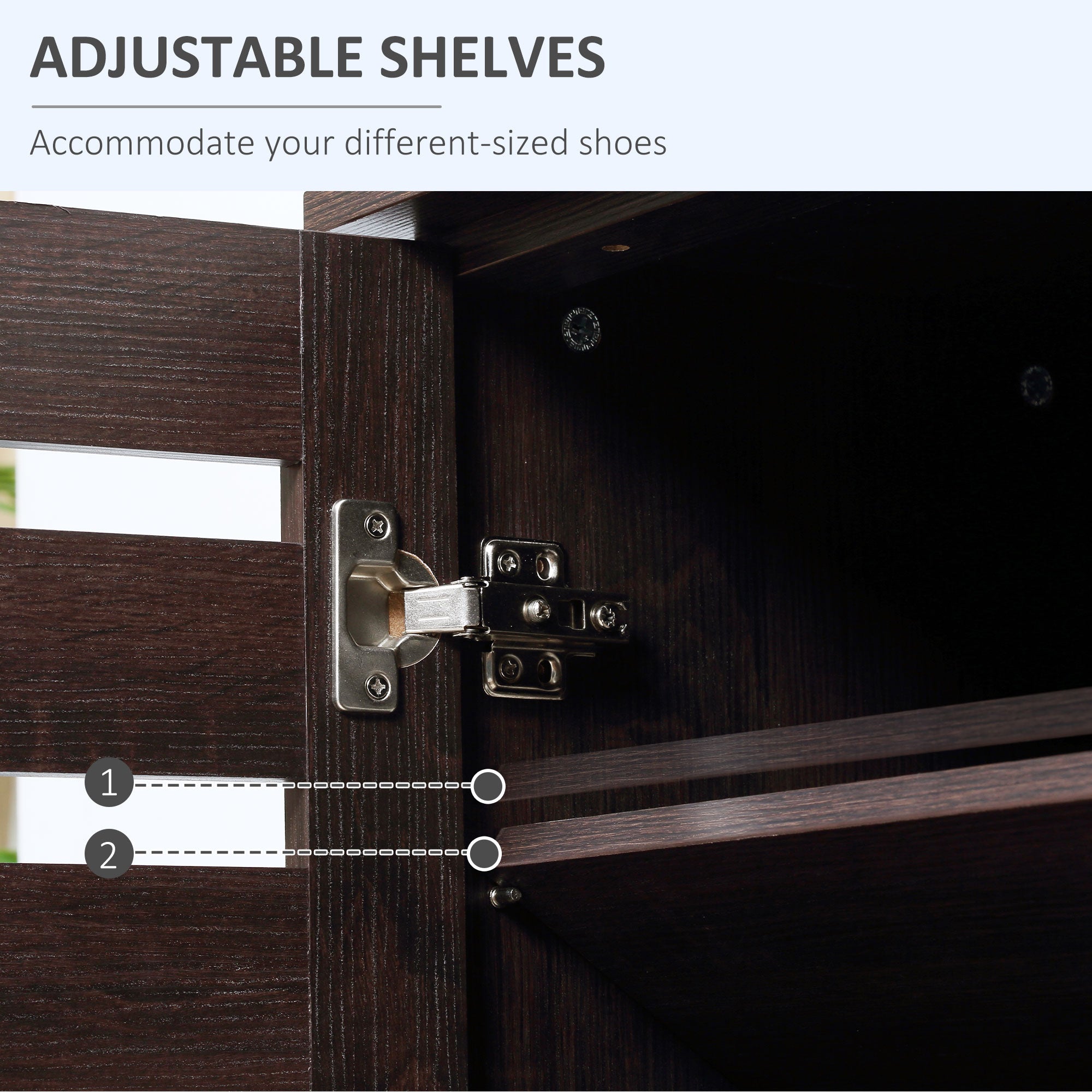HOMCOM 15 Shoe Storage Cabinet - Wood-Effect - North Peak Garden Furniture