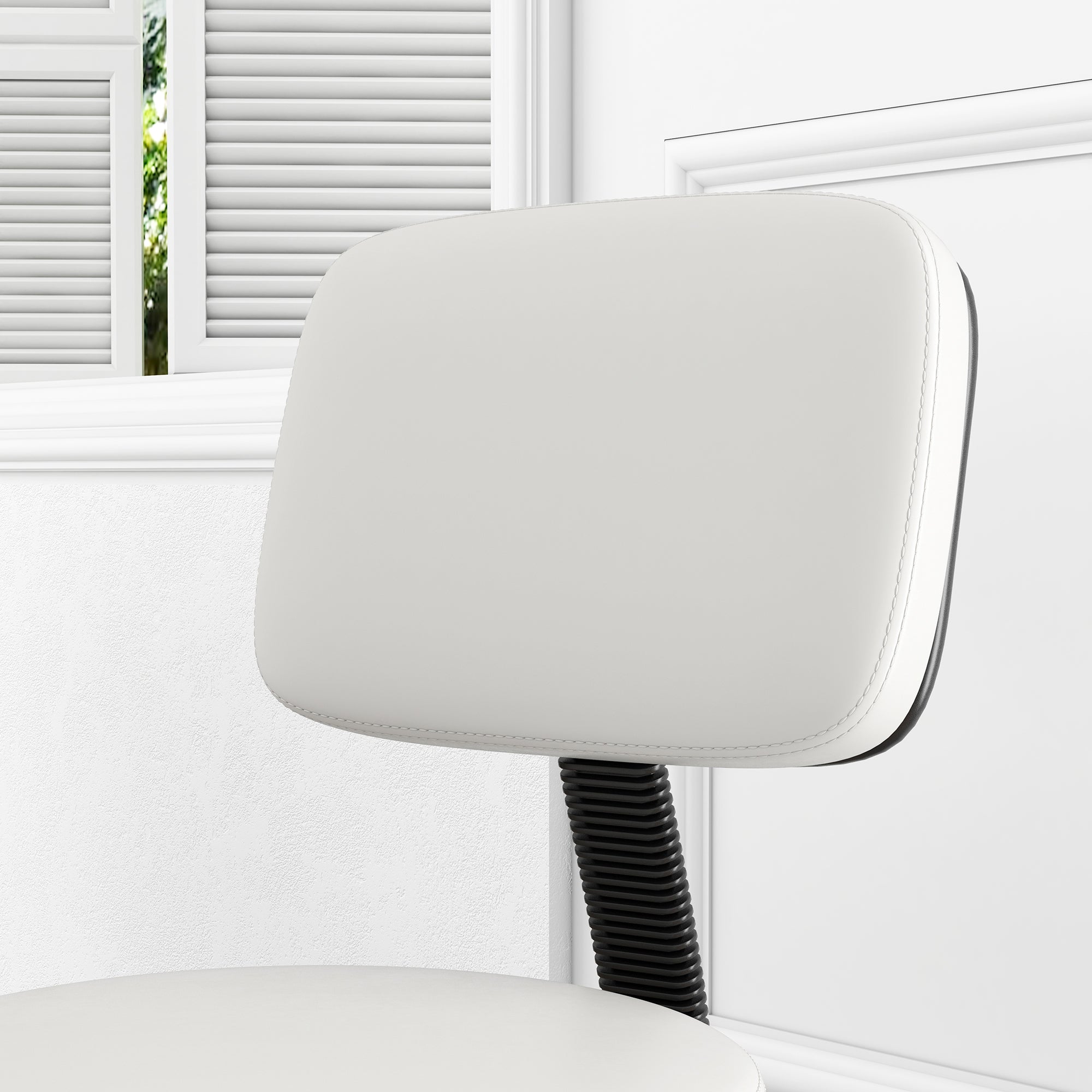 HOMCOM Beautician's Swivel Salon Chair w/ Padded Seat Back 5 Wheels Adjustable Height Salon Hairdressers Tattoo Spa Rolling Cushion Professional 48cm White - North Peak Garden Furniture