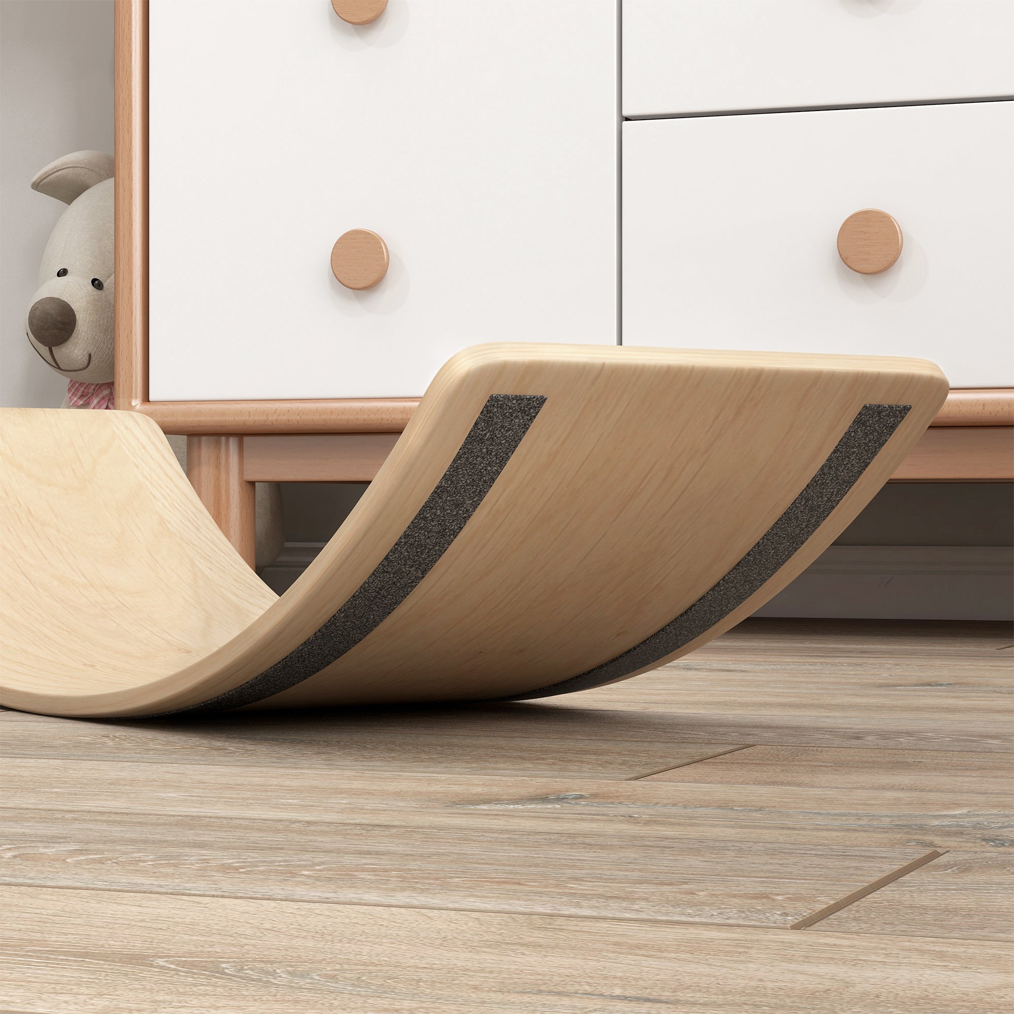 AIYAPLAY Wooden Balance Board for Children 3-8 Years Old, Natural - North Peak Garden Furniture