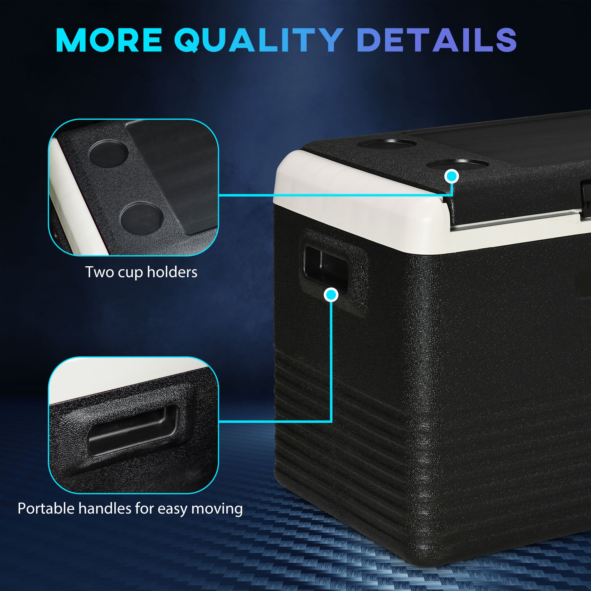 Outsunny 40L Car Refrigerator, Portable Compressor Car Fridge Freezer, Electric Cooler Box with 12/24V DC and 110-240V AC for Camping, Driving, Picnic, Down to -20℃ - North Peak Garden Furniture