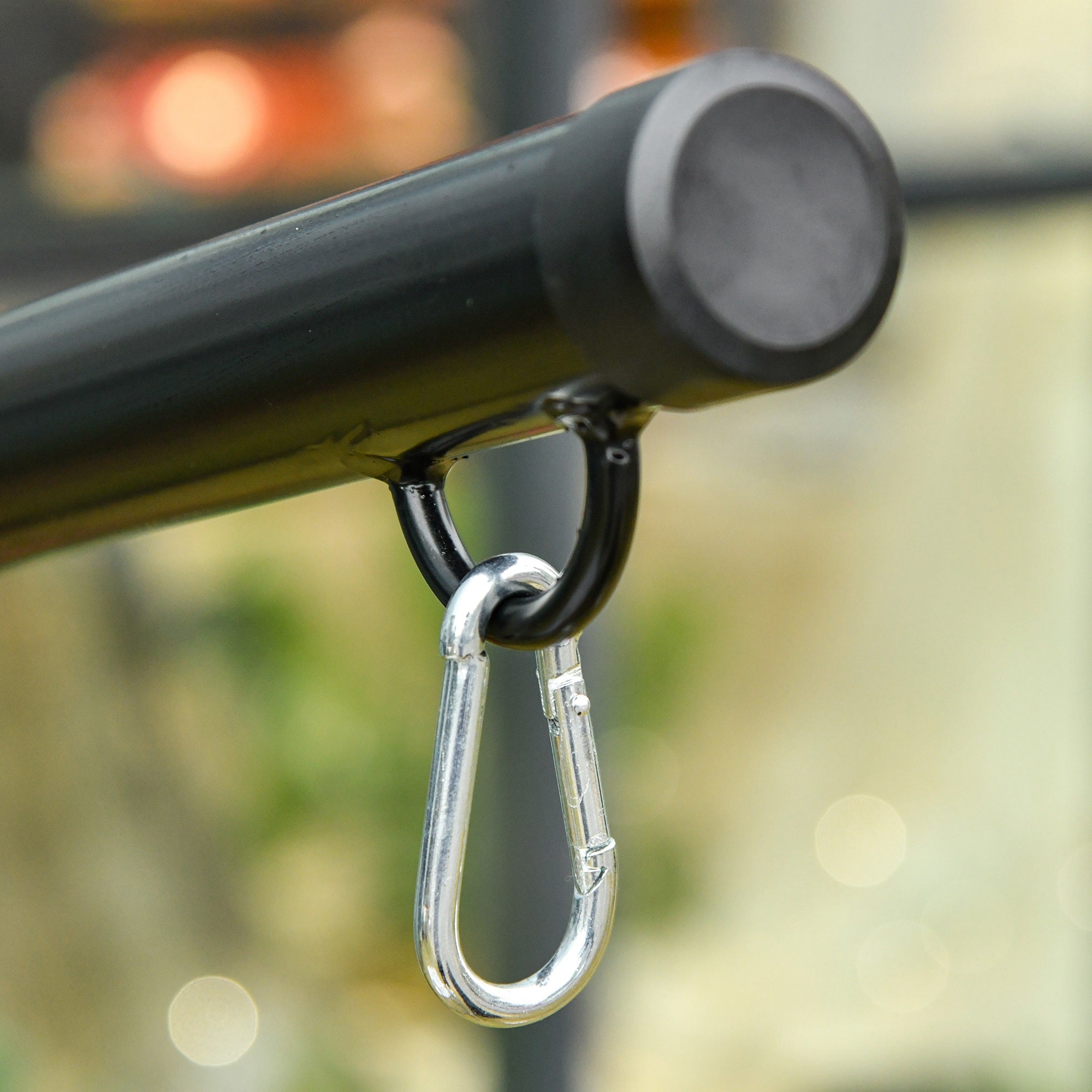 Outsunny Hanging Hammock Stand Hammock Chair Stand C Stand Steel Heavy Duty Stand for Hanging Hammock Air Porch Swing Chair Indoor Outdoor (Only Construction) - North Peak Garden Furniture
