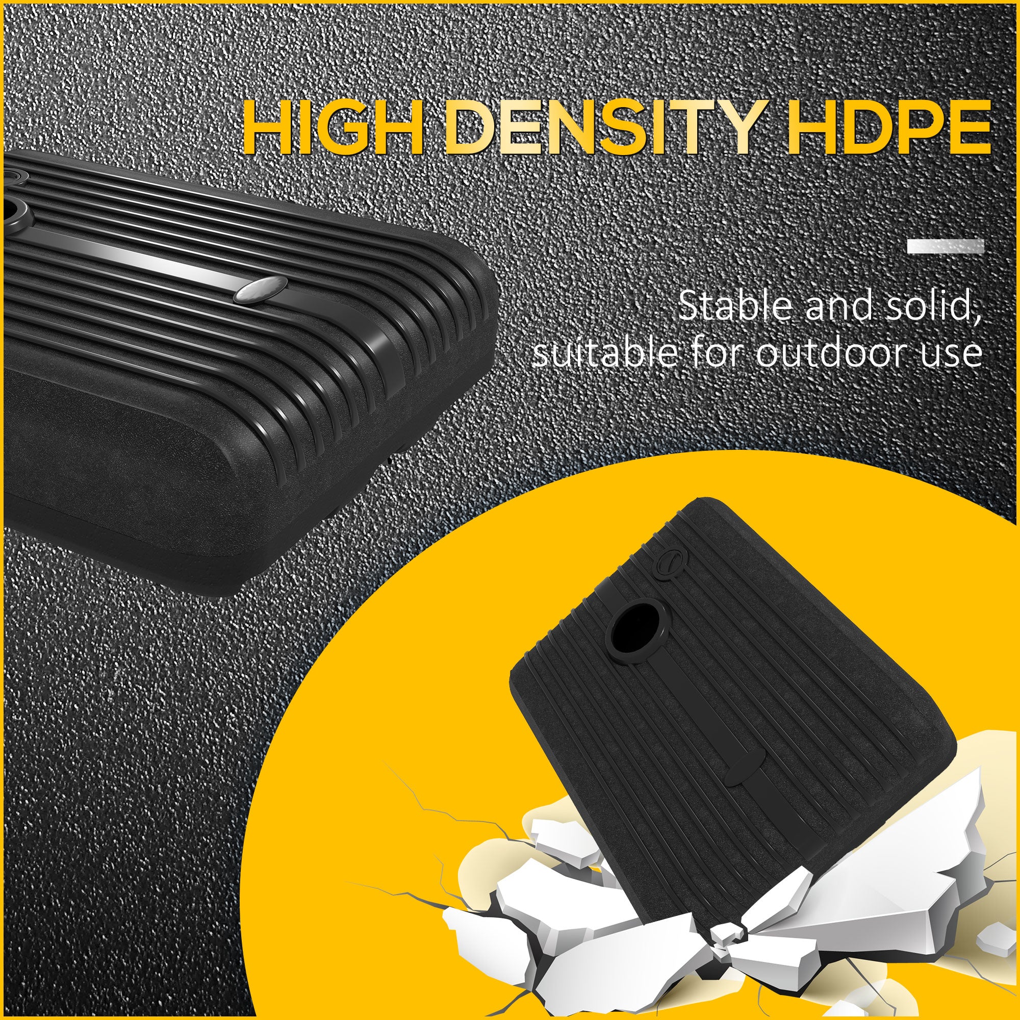 Outsunny Heavy Duty Parasol Base Plastic Umbrella Stand for Cantilever Banana Parasol with Wheels, Water and Sand Filled - North Peak Garden Furniture