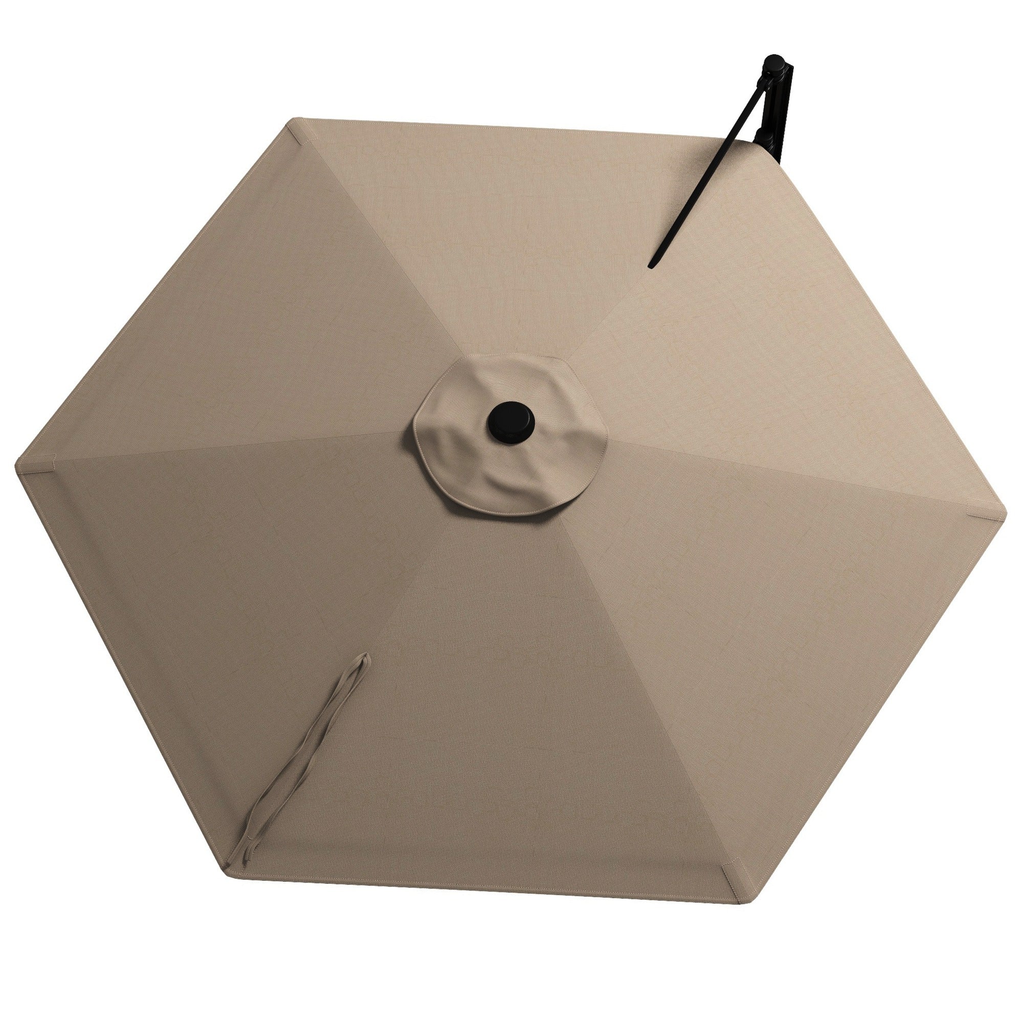 Outsunny 2.5m Wall Mounted Parasol, Hand to Push Outdoor Patio Umbrella with 180 Degree Rotatable Canopy for Porch, Deck, Garden, 250 cm, Khaki - North Peak Garden Furniture