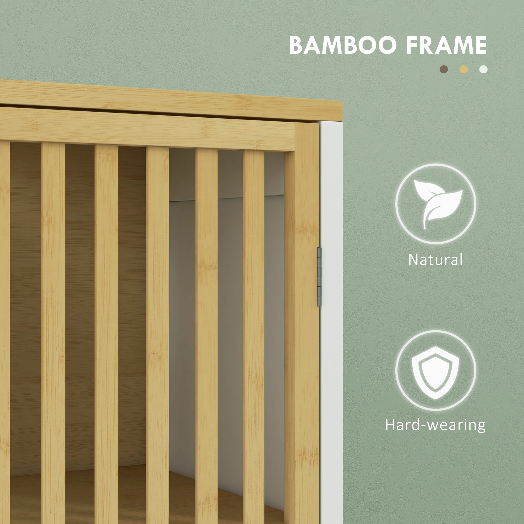 HOMCOM Bamboo-Blend Retro Cut-Out Under Sink Cabinet - North Peak Garden Furniture