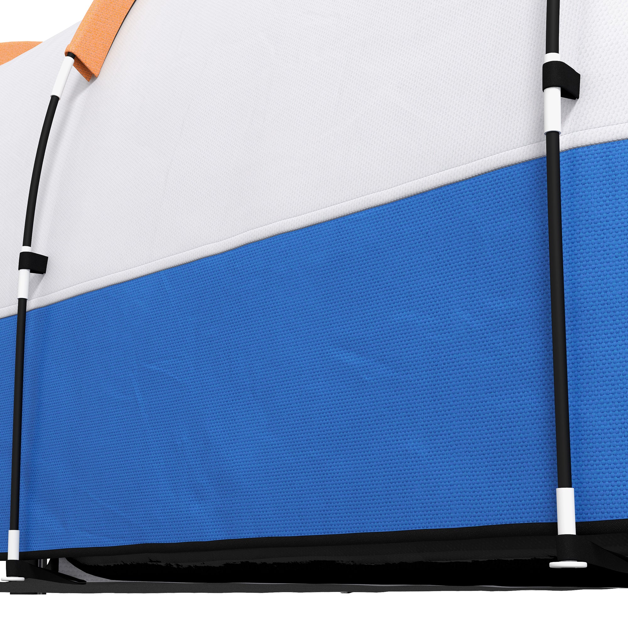 Outsunny Camping Tent, Large Tunnel Tent with Bedroom and Living Area, 2000mm Waterproof, Portable with Bag for 2-3 Man, Orange - North Peak Garden Furniture