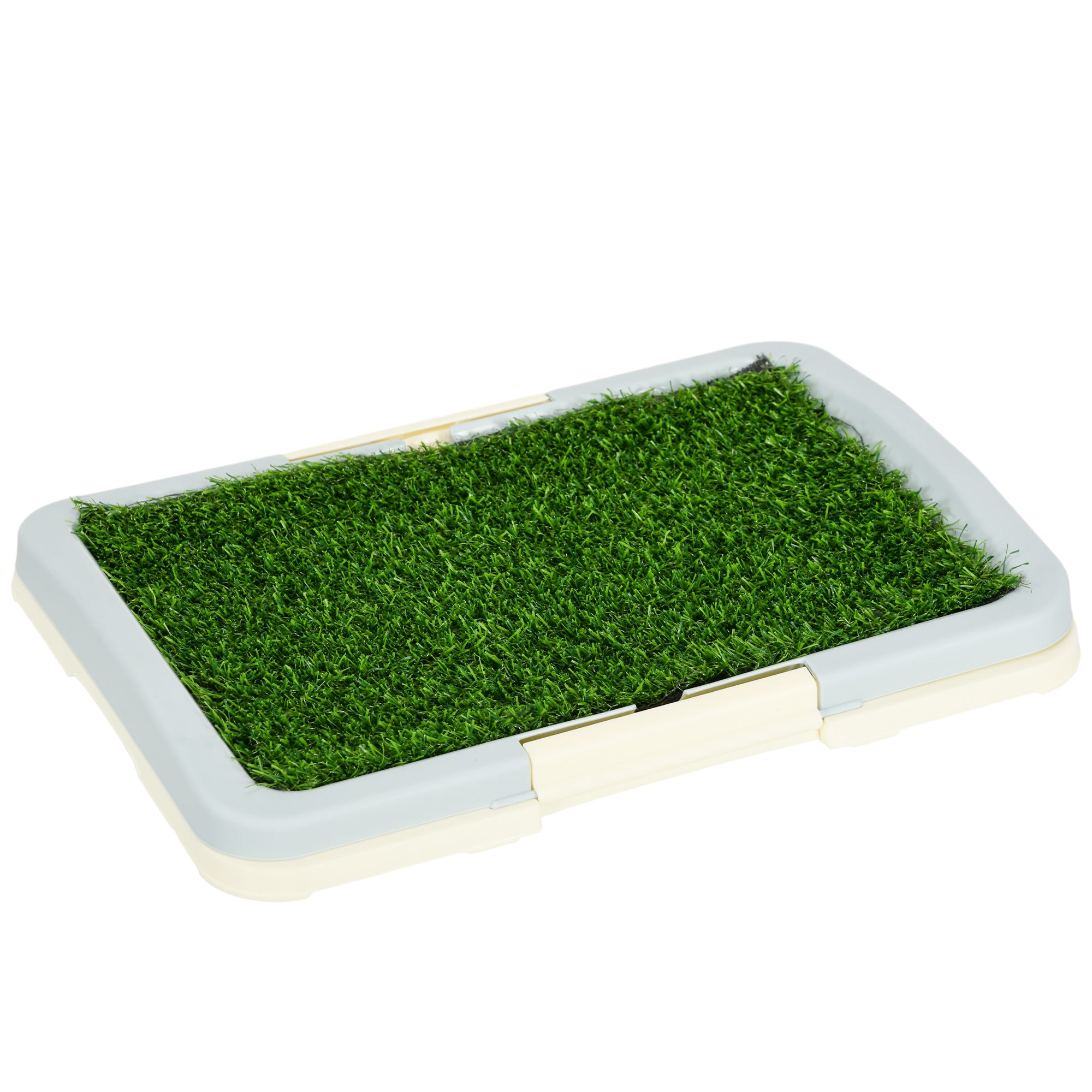 PawHut Puppy Training Pad, Indoor Portable Puppy Pad, with Artificial Grass, Grid, Panel, Tray, 46.5 x 34cm - North Peak Garden Furniture