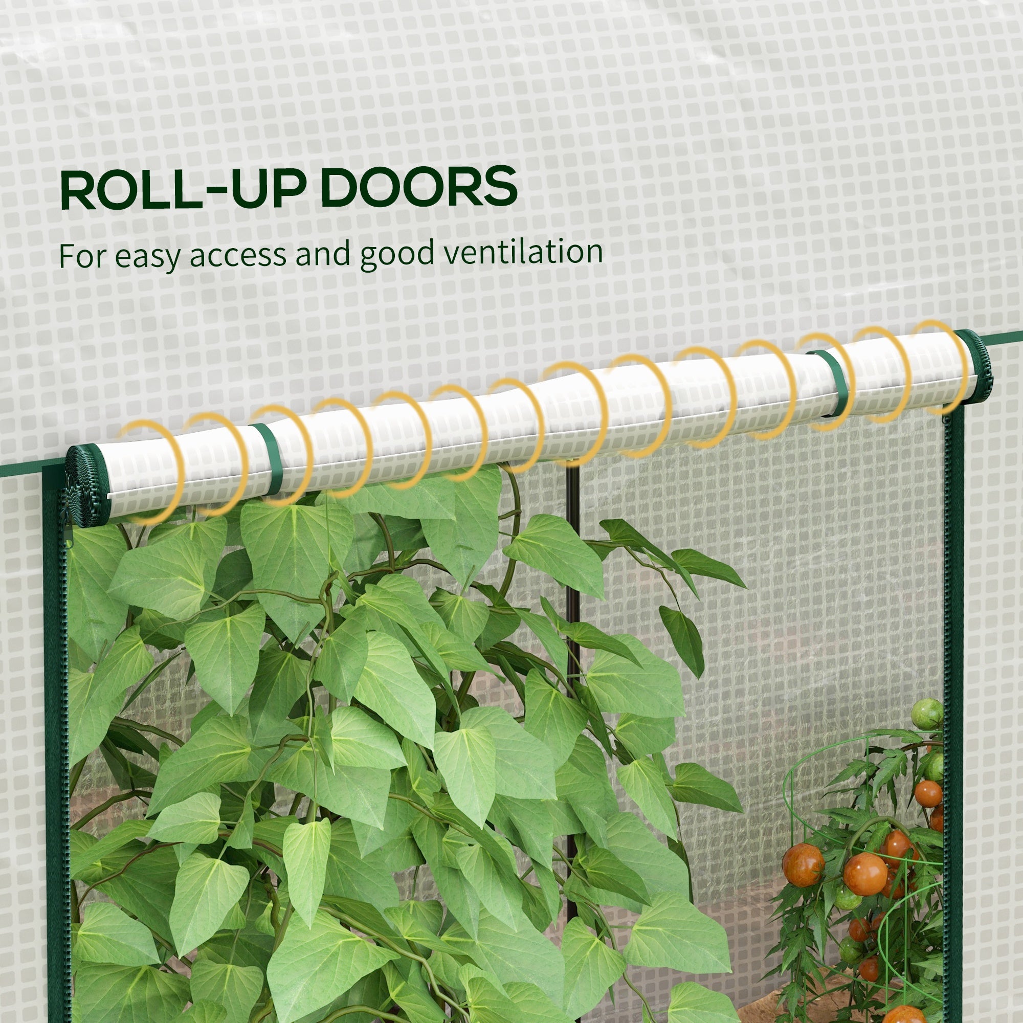 Outsunny 200 x 100cm Walk-In Greenhouse, with Zipped Doors - White - North Peak Garden Furniture