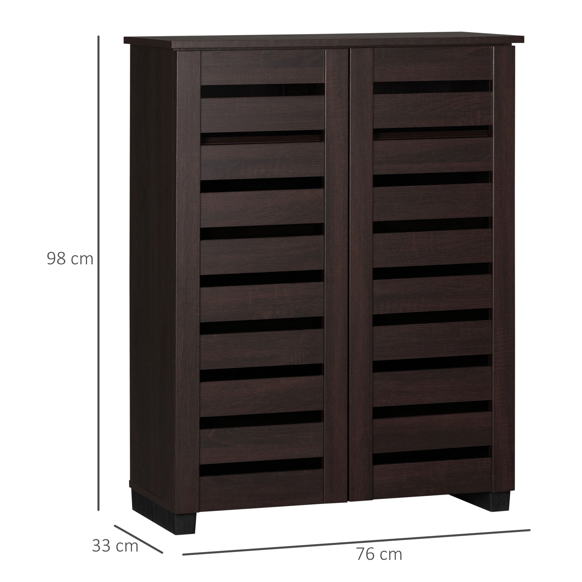 HOMCOM 15 Shoe Storage Cabinet - Wood-Effect - North Peak Garden Furniture