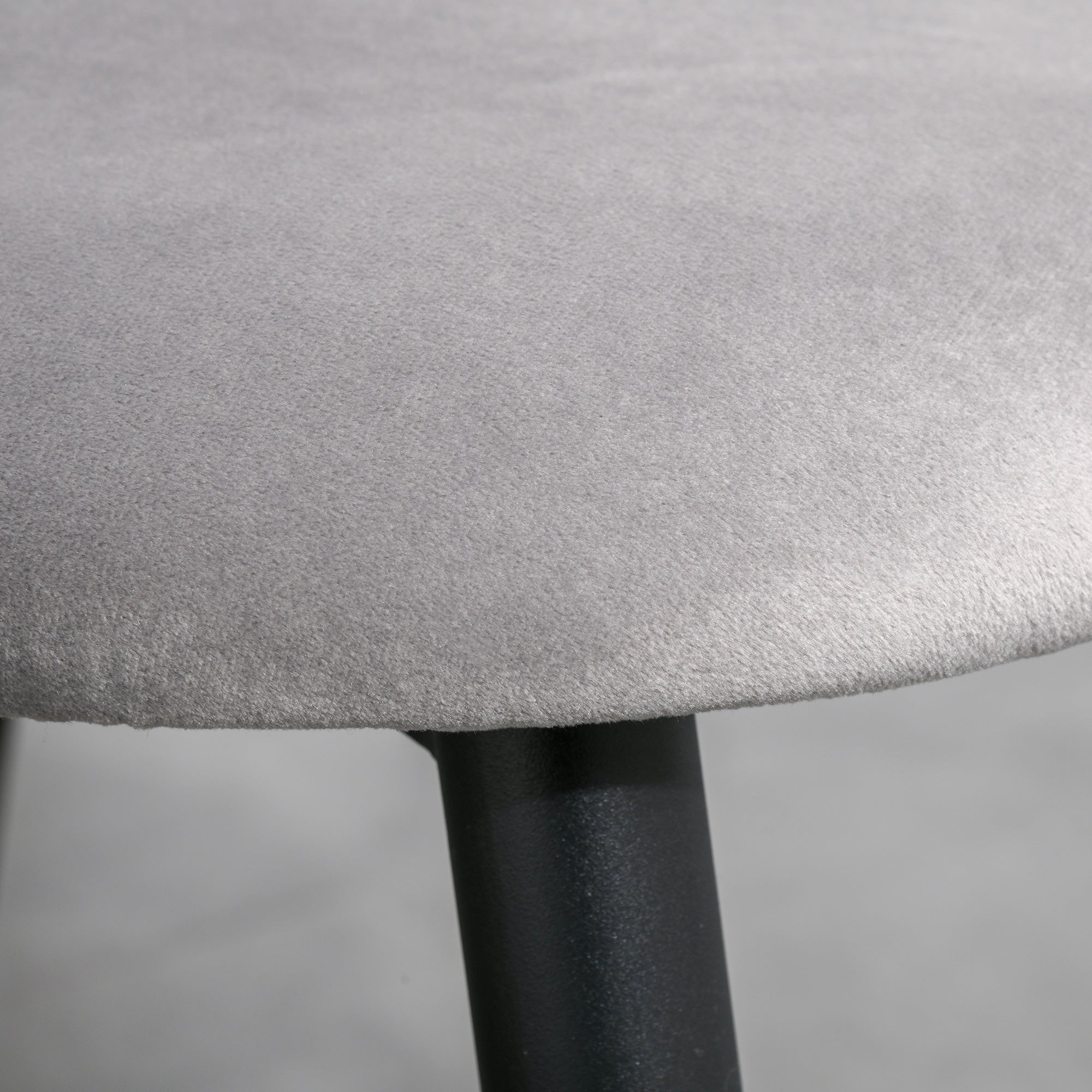 HOMCOM Dining Chairs Set of 2, Modern Upholstered Velvet-Touch Fabric Accent High Back Chairs with Metal Legs for Kitchen, Grey - North Peak Garden Furniture