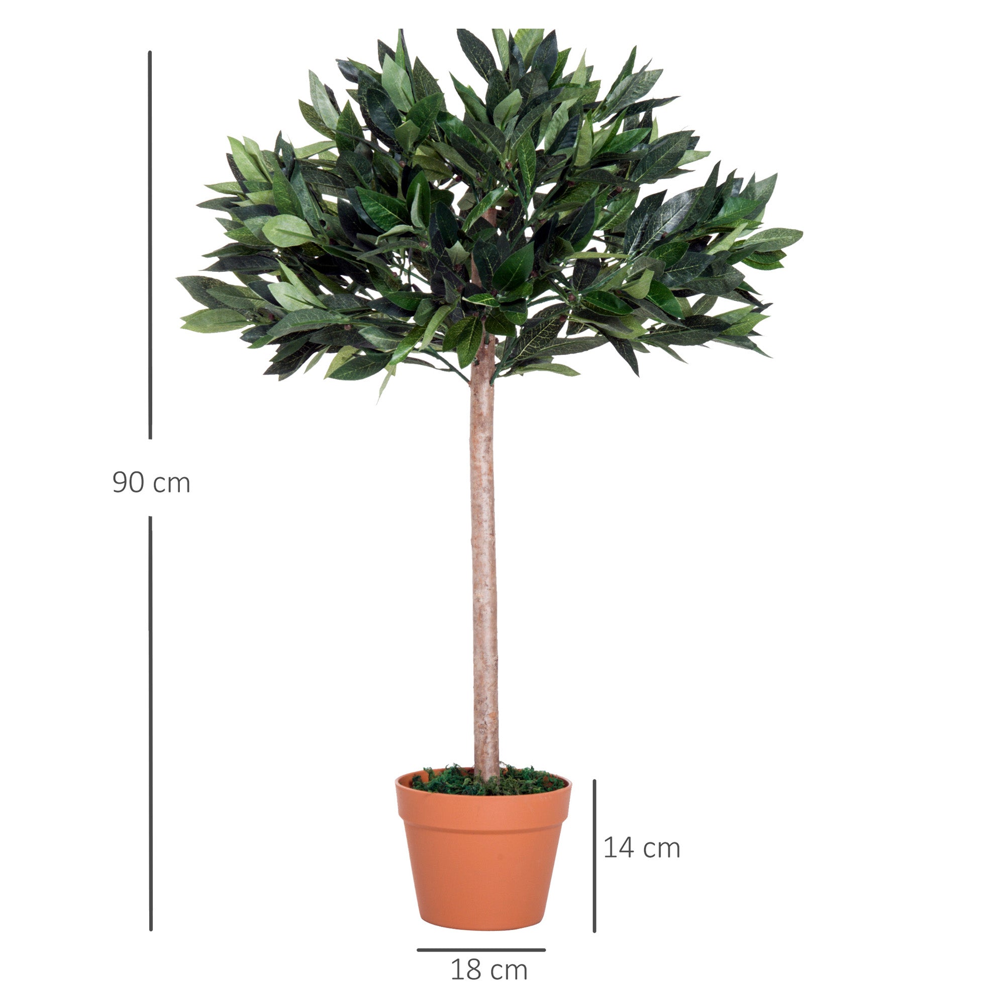 Outsunny 3ft Artificial Olive Tree Indoor Plant Greenery for Home Office Potted in An Orange Pot Set of 2