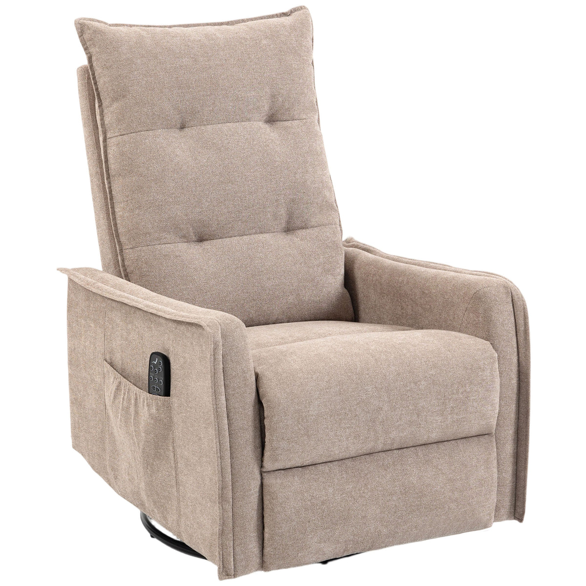 HOMCOM Recliner Armchair, Chenille Recliner Chair with Massage and Heat, 360° Swivel Rocking Manual Recliner, Brown