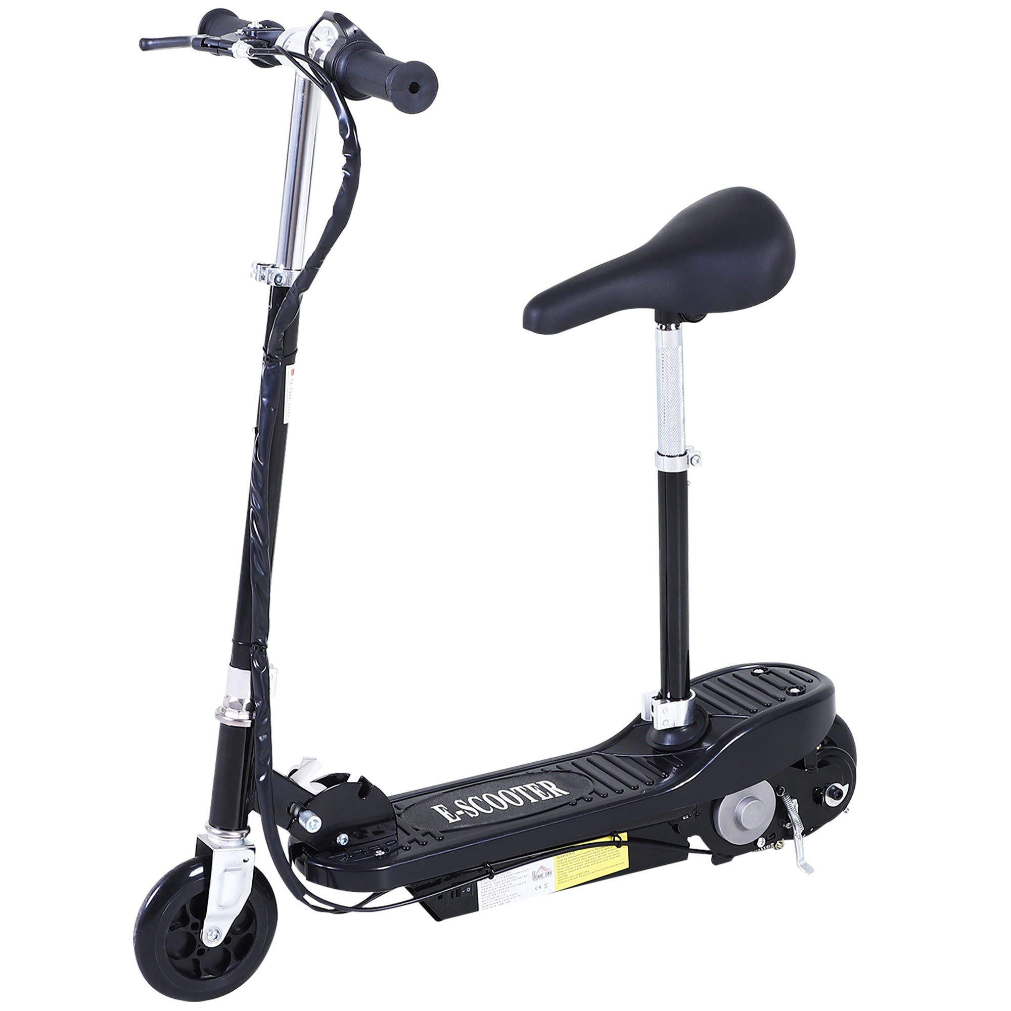 HOMCOM Outdoor Ride On Powered Scooter Sporting Toy 120W Motor Bike 2 x 12V Battery - Black - North Peak Garden Furniture