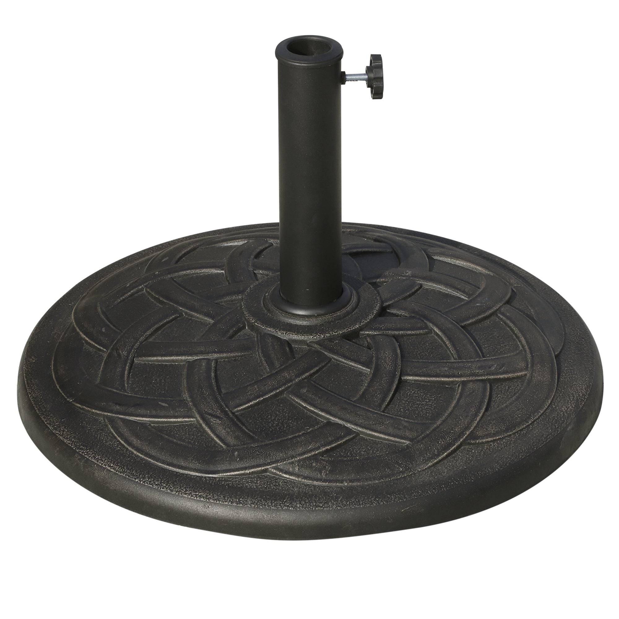Outsunny 19KG Resin Umbrella Base Garden Parasol Base Stand Round Sun Shade Holder Suitable For Pole Between Φ38mm to Φ48mm - North Peak Garden Furniture