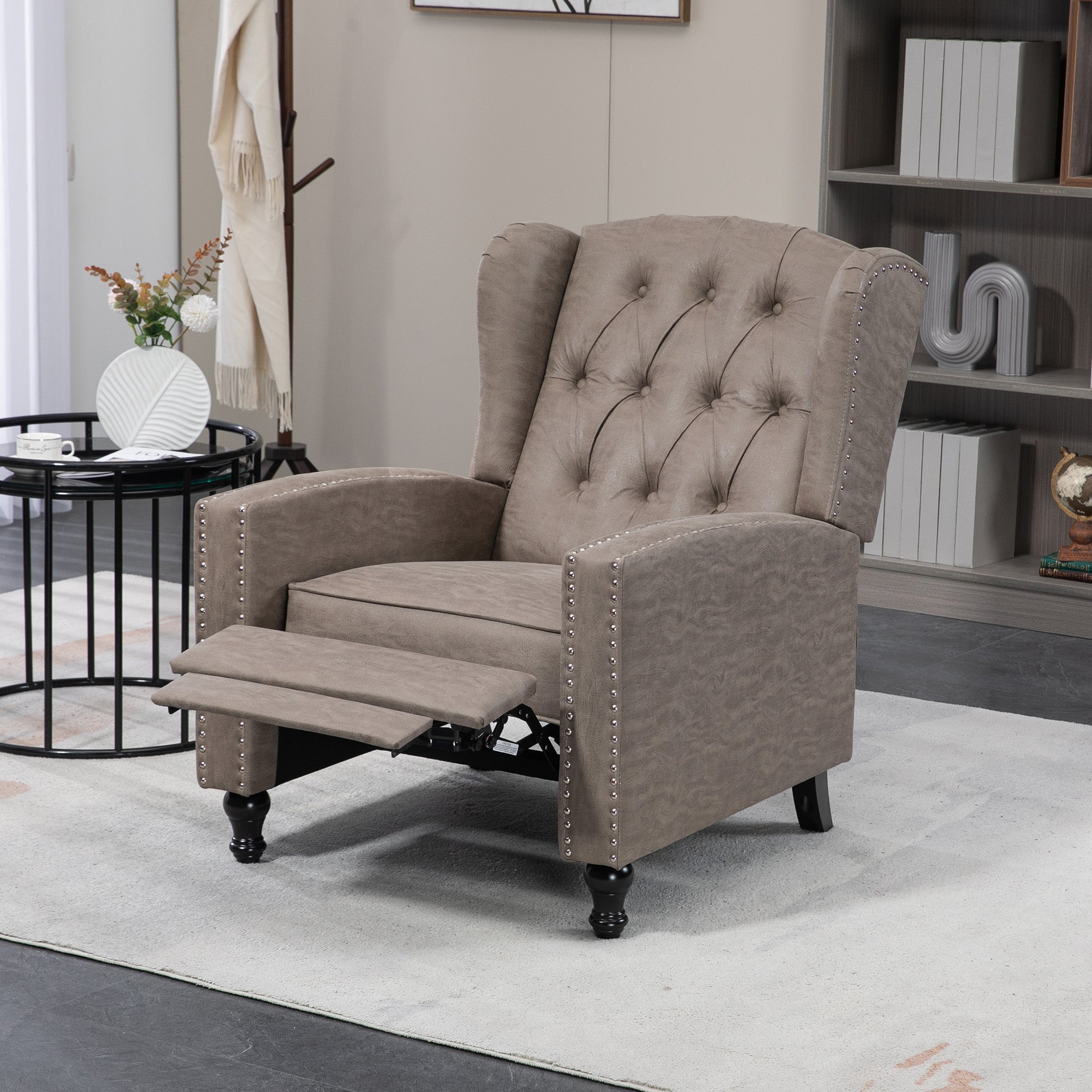 HOMCOM Chesterfield-Style Reclining Armchair - Brown