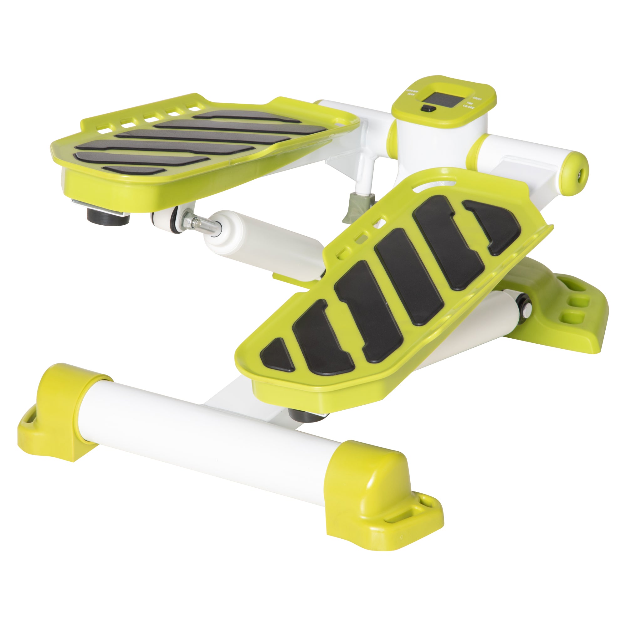 HOMCOM Portable Mini Stepper, Steppers for Exercise Workout with LCD Display for Home Gym Office, Yellow - North Peak Garden Furniture