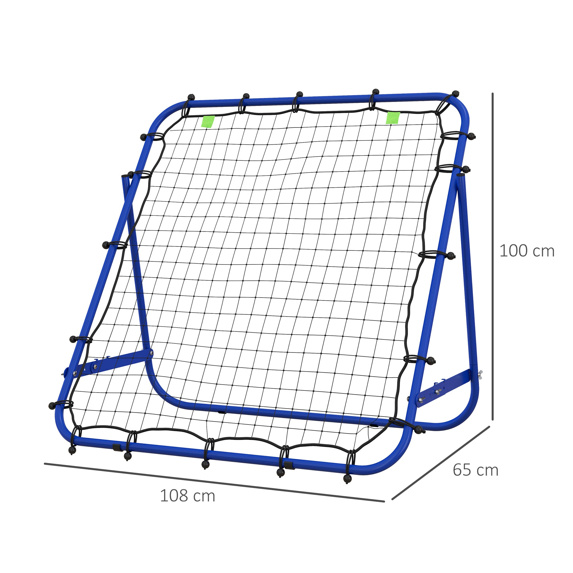 HOMCOM Adjustable Rebounder Net Kickback Target Goal for Teens Adults Training, Blue