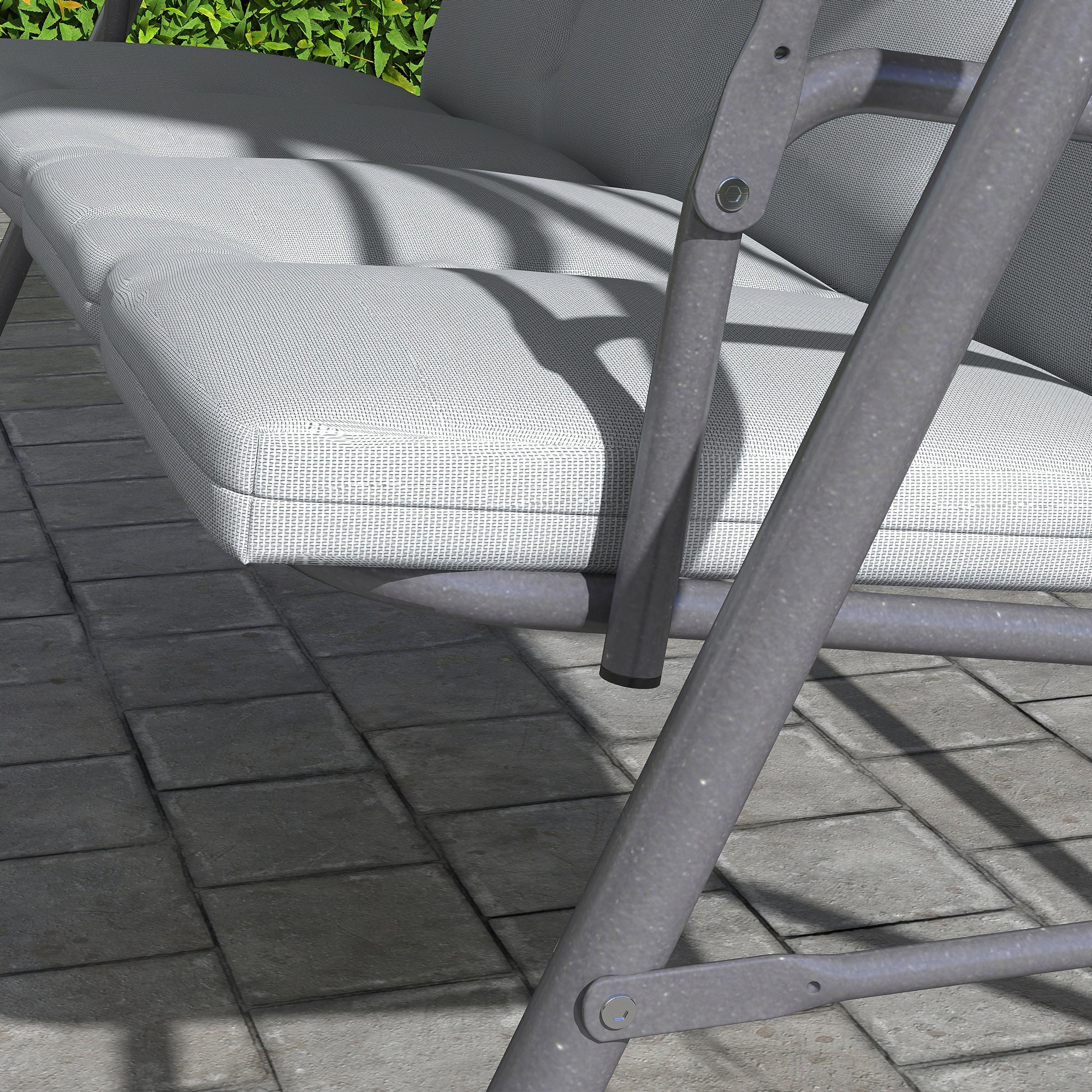 Outsunny Three-Seater Garden Swing Seat - Light Grey