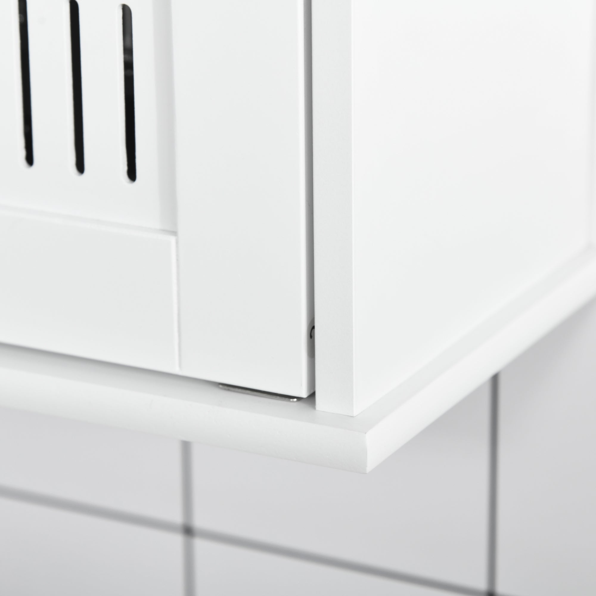 kleankin Bathroom Mirror Cabinet, Wall Mounted Storage Cupboard with Double Doors and Adjustable Shelf, Bathroom Organizer, White - North Peak Garden Furniture