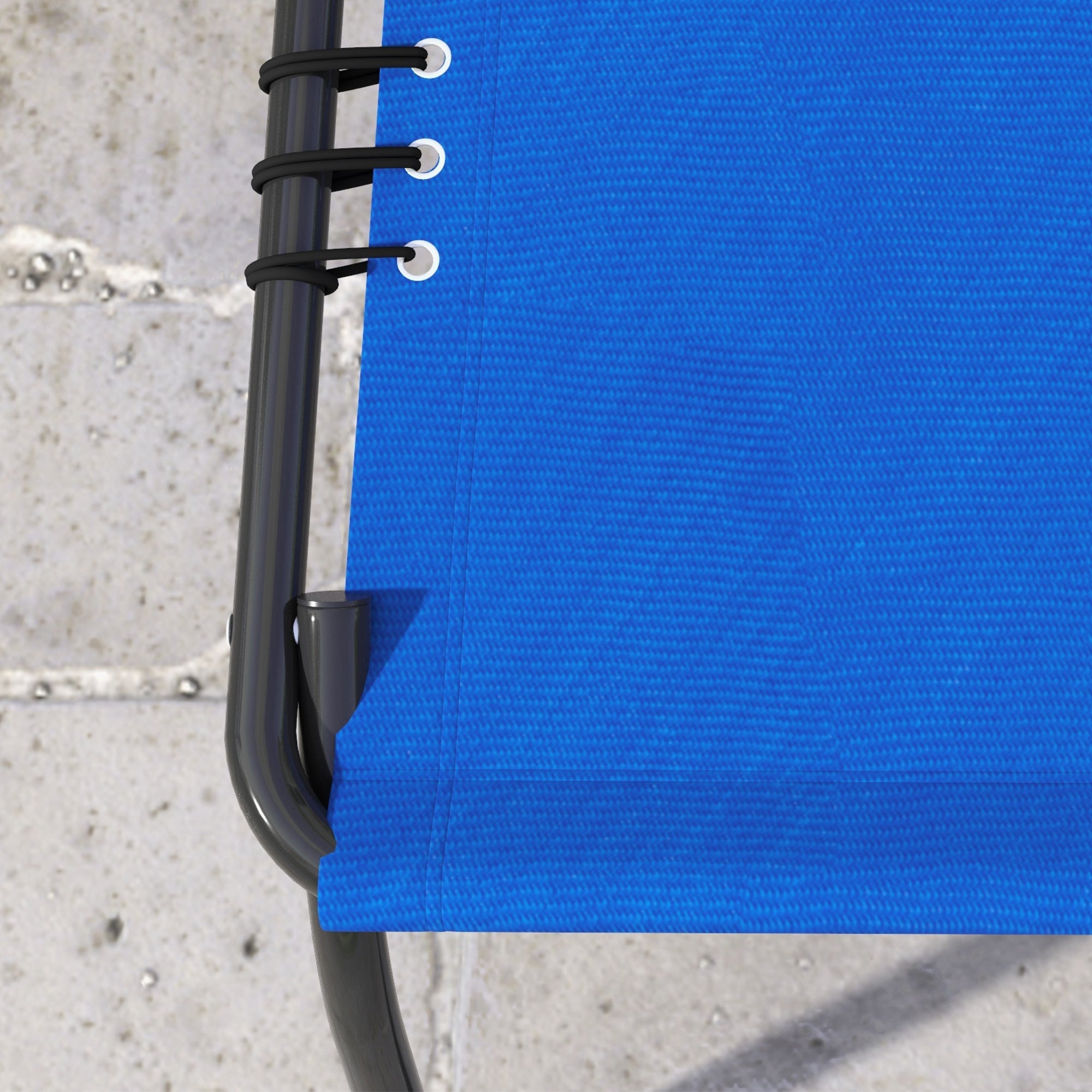 Outsunny Set of Two Folding Sun Loungers, with Four-Position Backs - Blue - North Peak Garden Furniture