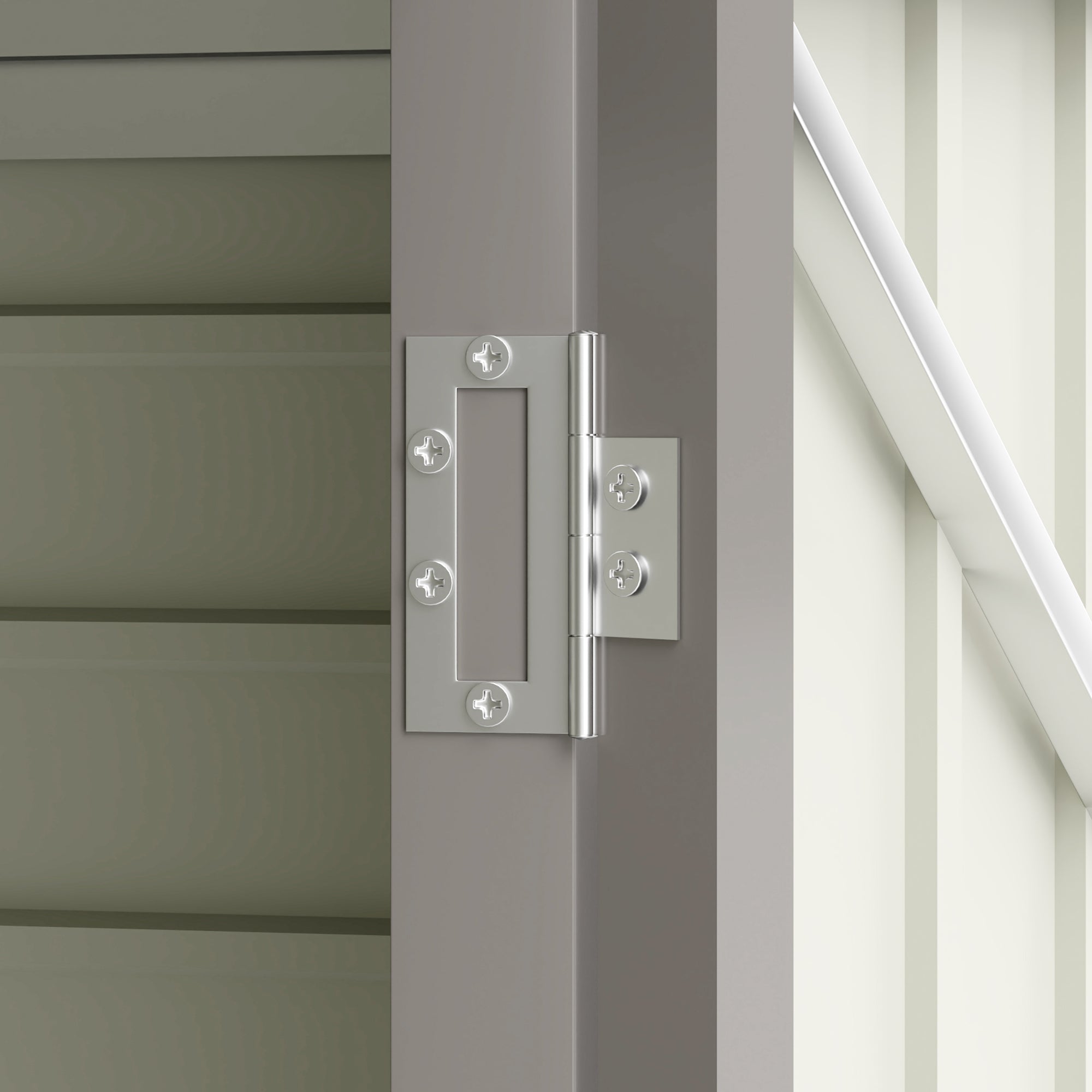 Outsunny 3.7 x 7.9ft Galvanised Steel Shed, with Latched Door and Padlock - Light Grey - North Peak Garden Furniture