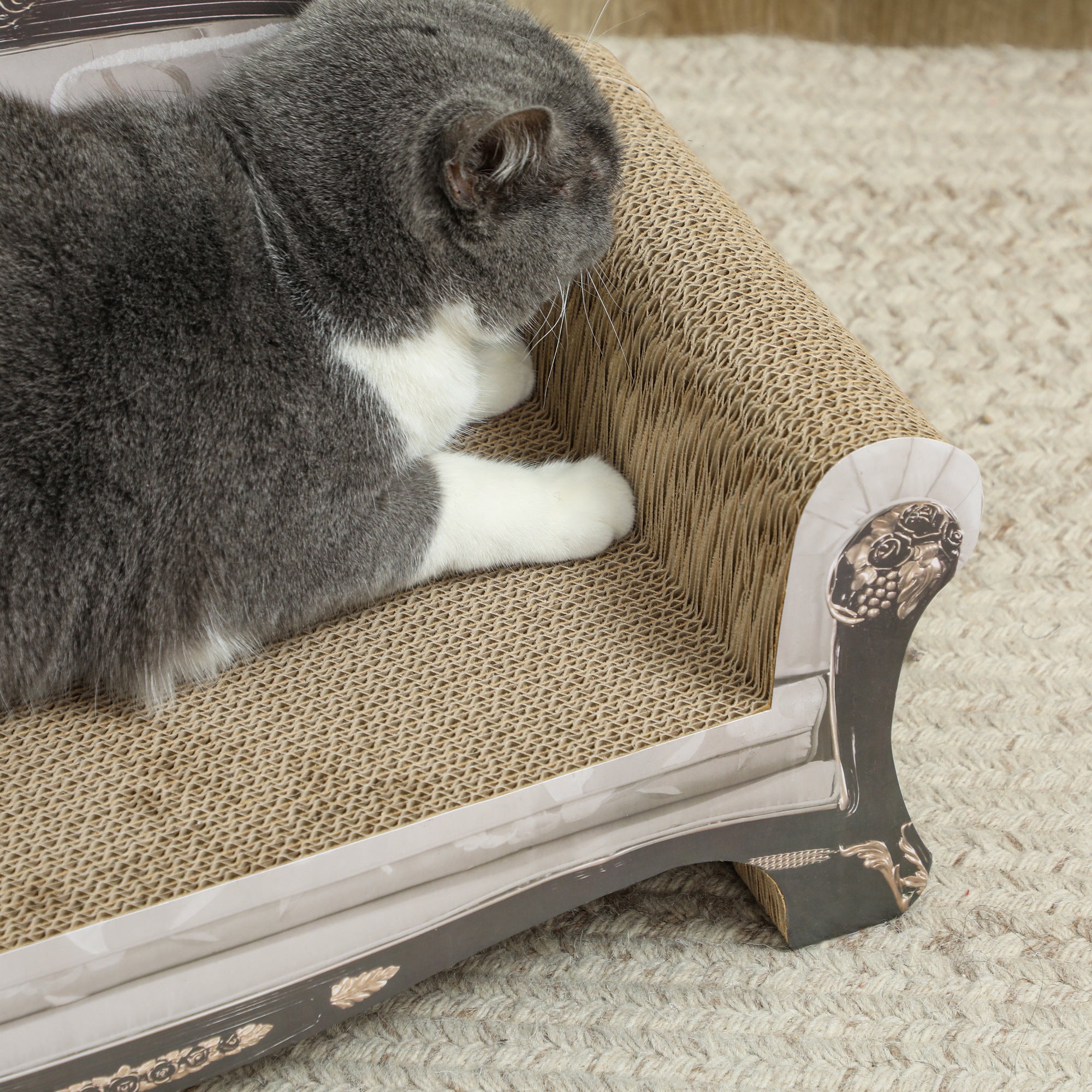 PawHut 2 in 1 Cat Scratcher with Organic Catnip for Indoor Cats, 29.5 x 56 x 26cm, Brown - North Peak Garden Furniture