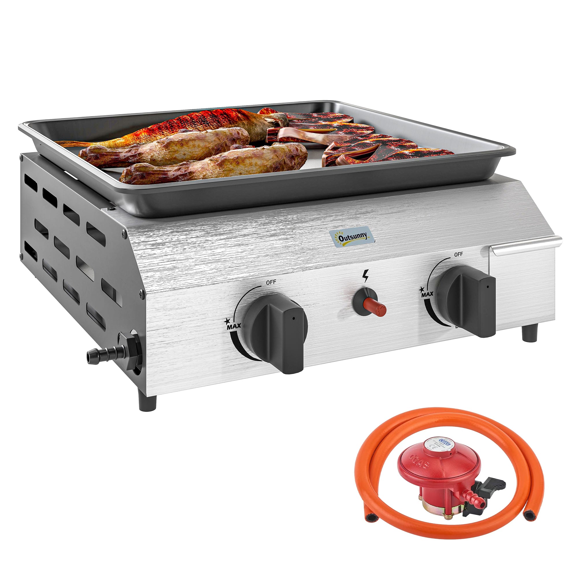 Outsunny Two Burner Portable Gas Grill - North Peak Garden Furniture