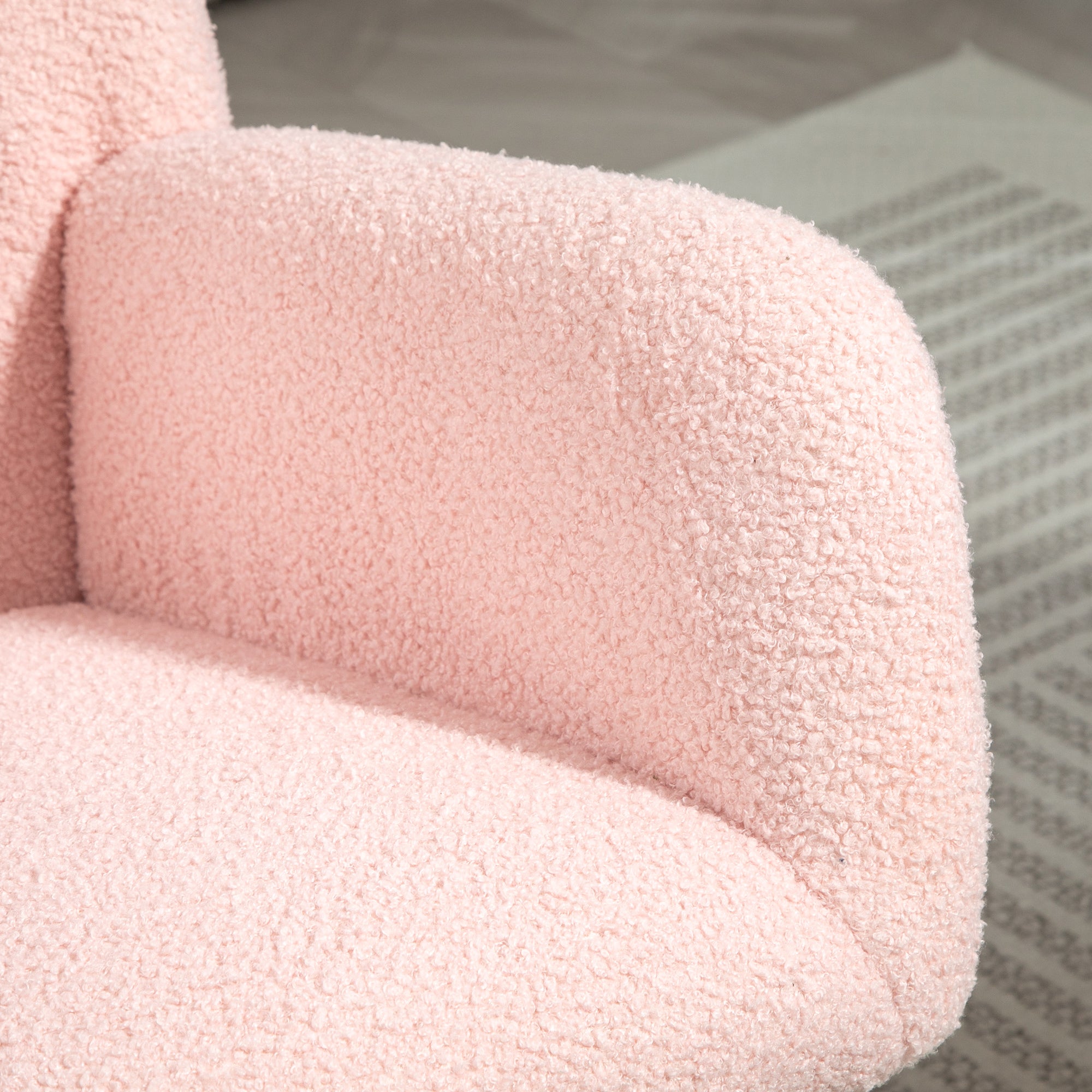 HOMCOM Teddy Fleece Rocking Chair - Pink - North Peak Garden Furniture