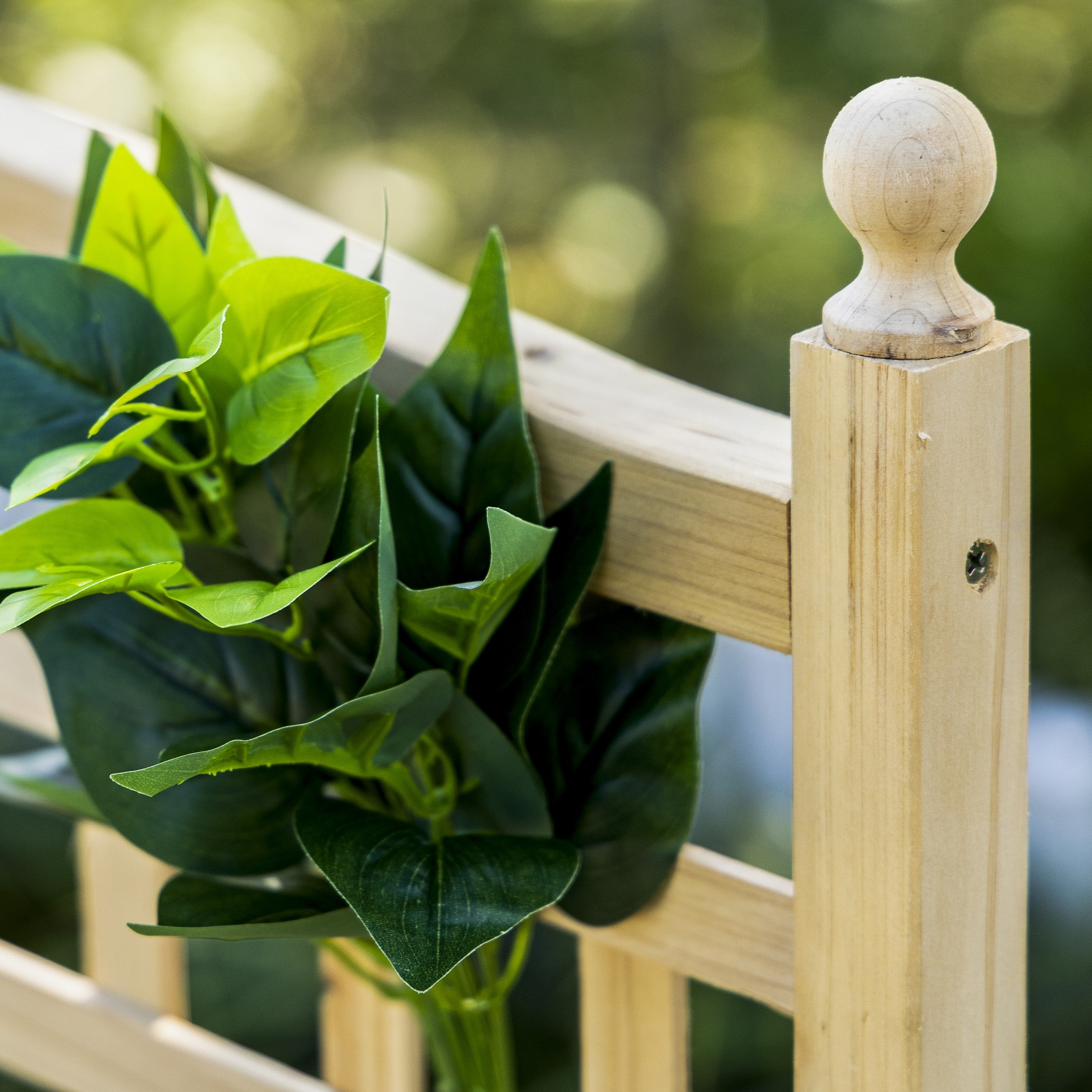 Outsunny Garden Planters with Trellis for Climbing Vines, Wood Raised Beds for Garden, Flower Pot, Indoor Outdoor, Natural
