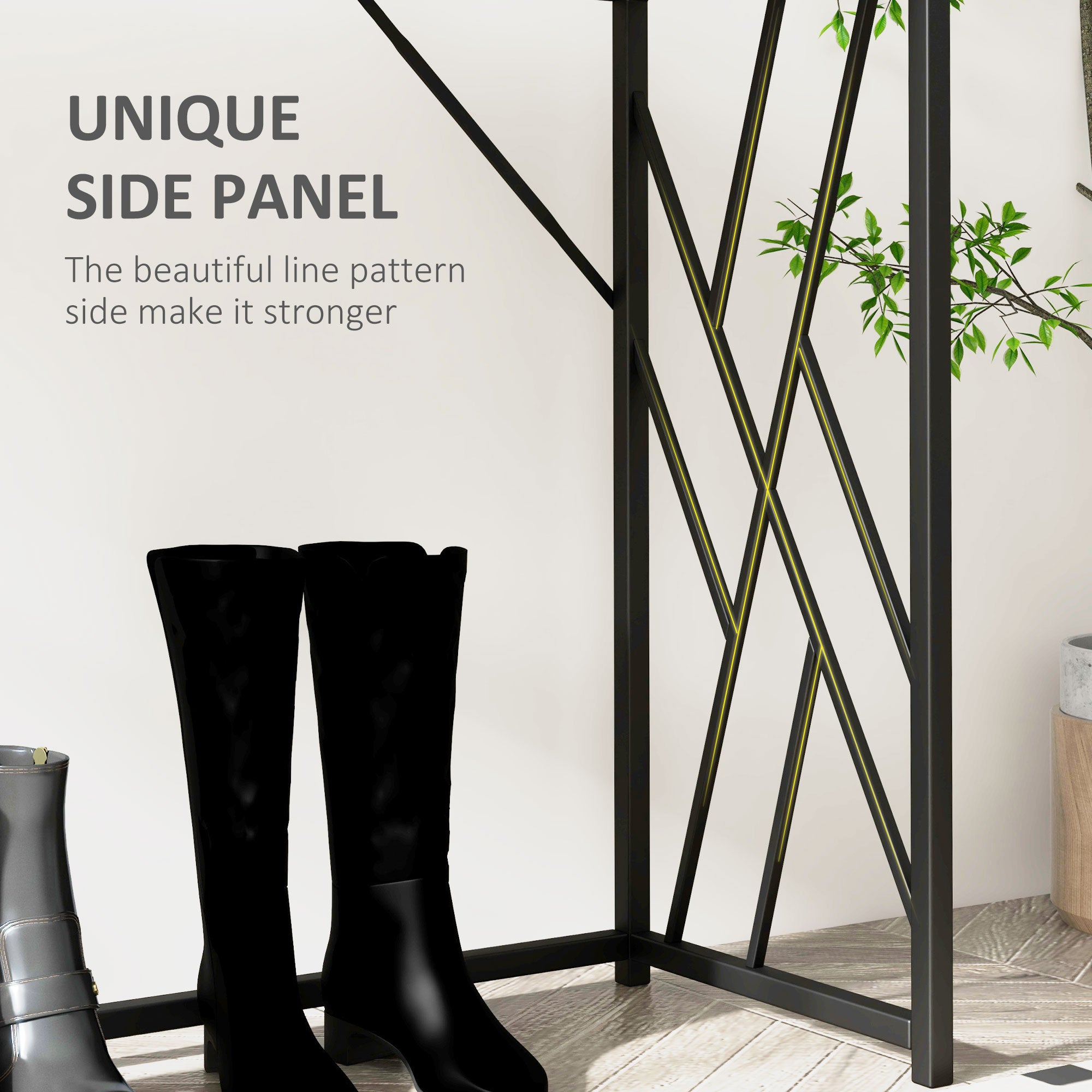 HOMCOM Console Table, Industrial Sofa Table with Metal Frame for Living Room, Hallway, 120 cm, Grey - North Peak Garden Furniture