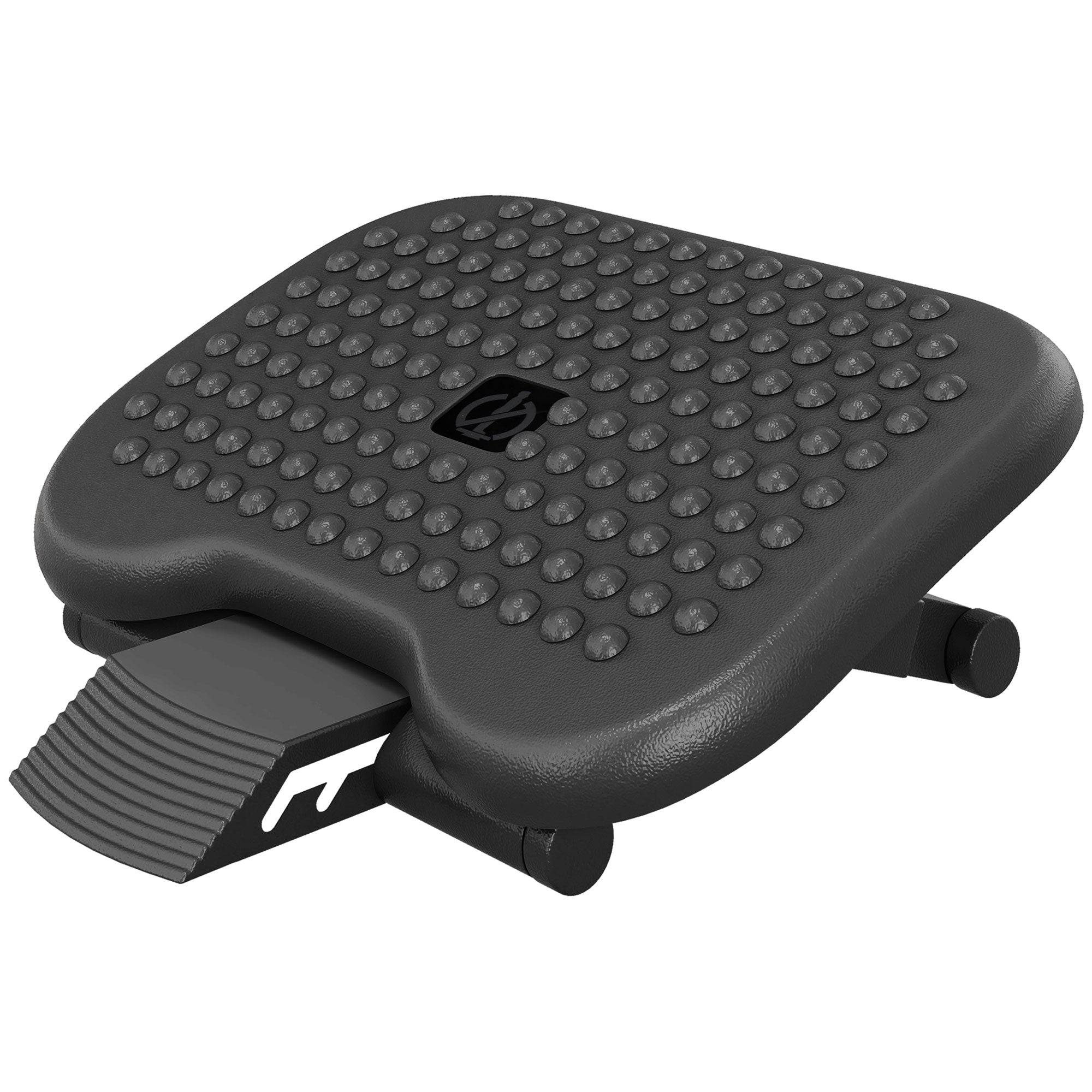 HOMCOM Footrest Adjustable Height & Angle Tilting Platform Home Office Foot Rest Black - North Peak Garden Furniture
