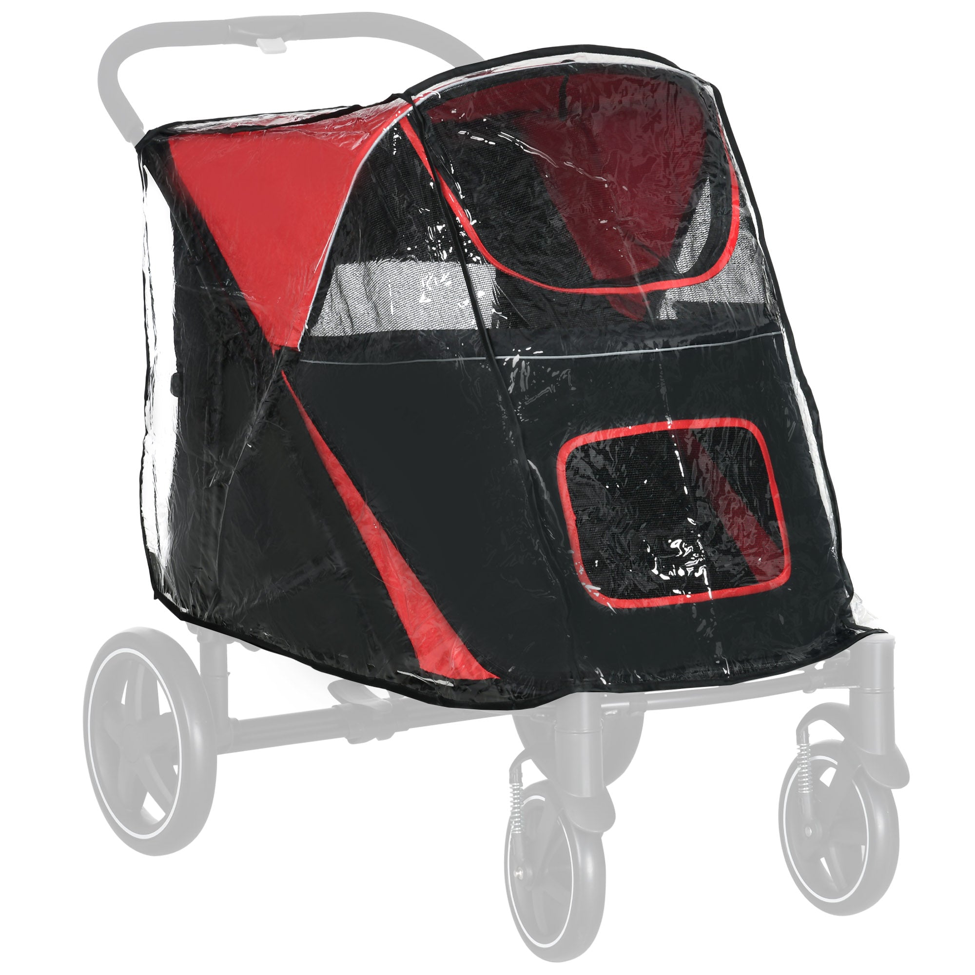 PawHut Rain Cover for Dog Pram, Stroller Buggy with Rear Entry - North Peak Garden Furniture
