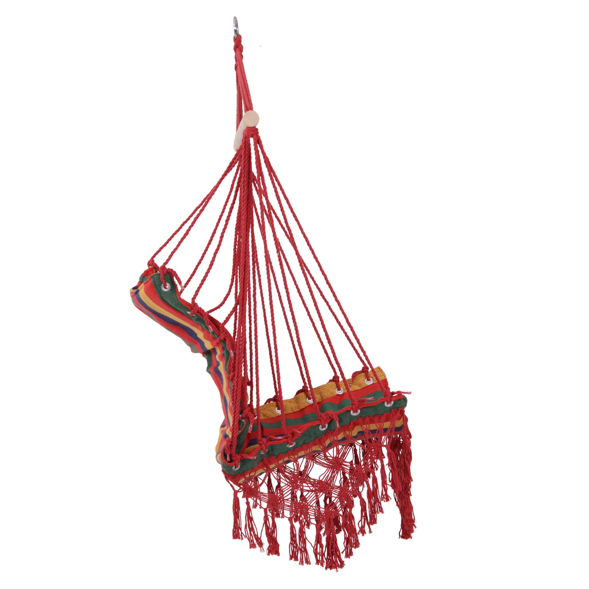 Outsunny Hammock Chair Swing Colourful Striped Tree Hanging Seat Porch Indoor Outdoor Fabric Garden Furniture - North Peak Garden Furniture
