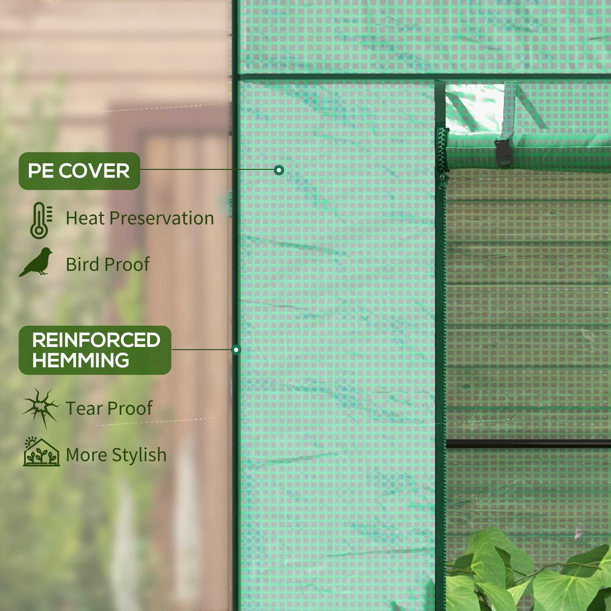 Outsunny 77 x 196cm Walk-In Greenhouse, with Accessories - North Peak Garden Furniture