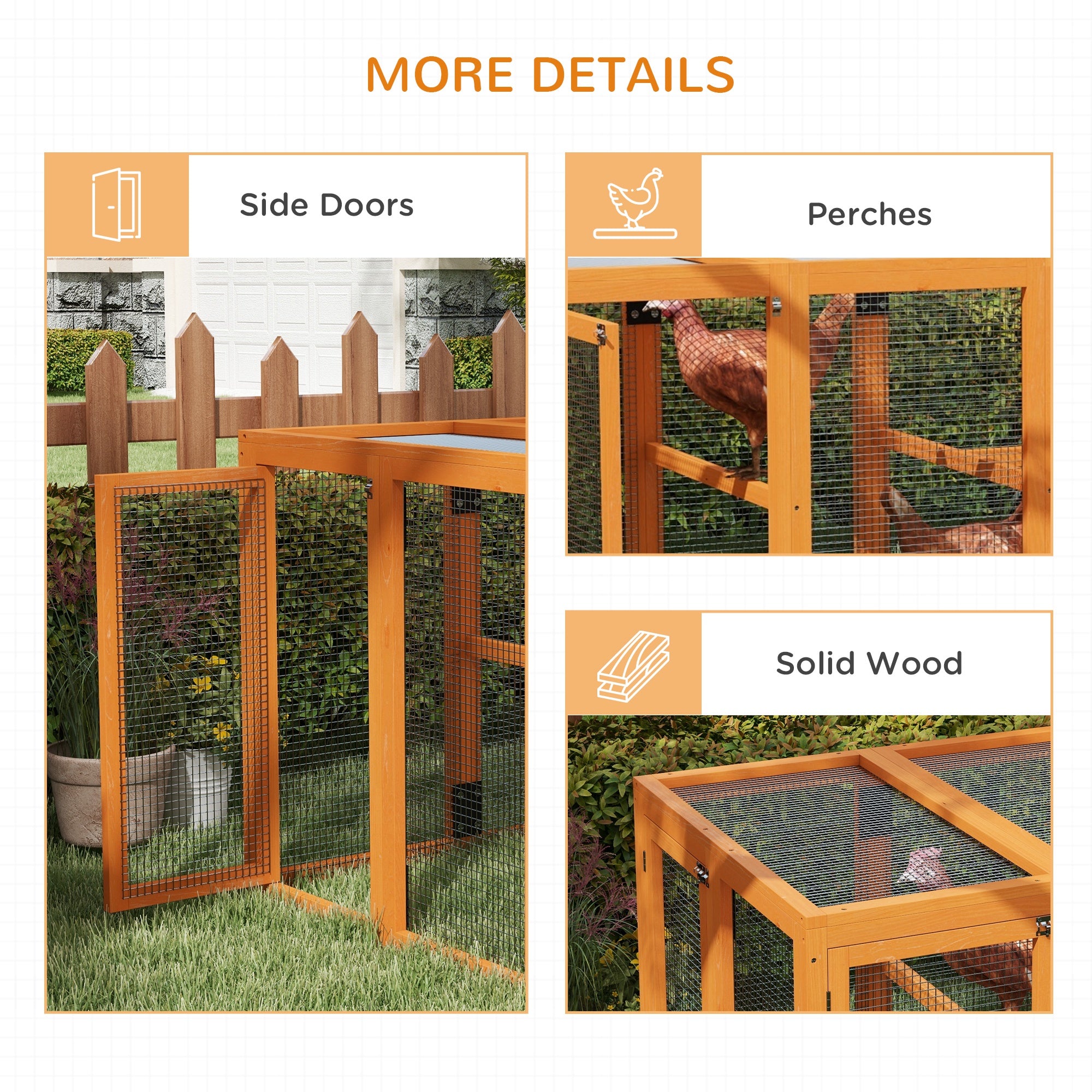 PawHut Wooden Chicken Coop with Combinable Design, for 1-3 Chickens - North Peak Garden Furniture