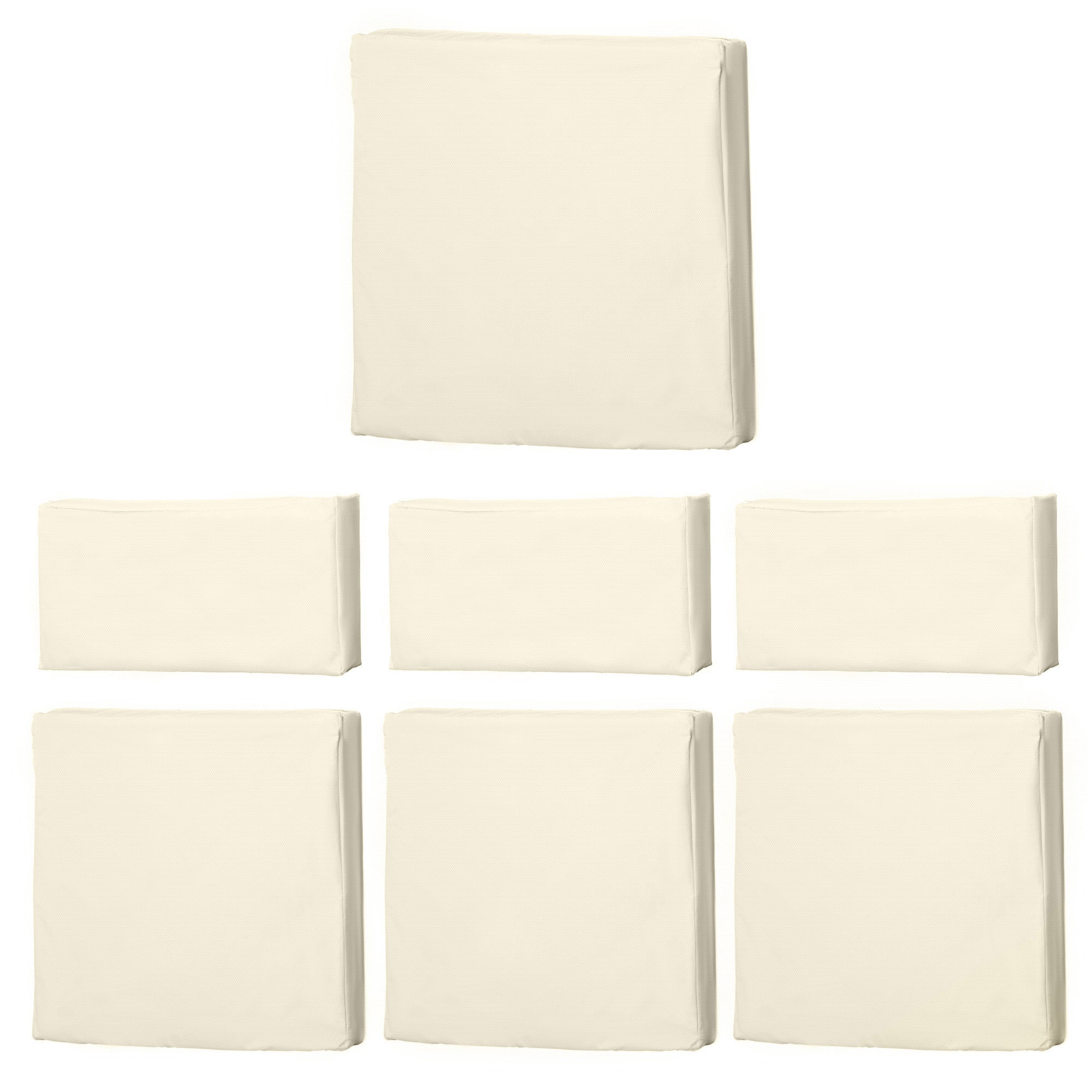 Outsunny Rattan Furniture Cushion Cover Replacement Set, 7 pcs-Cream - North Peak Garden Furniture